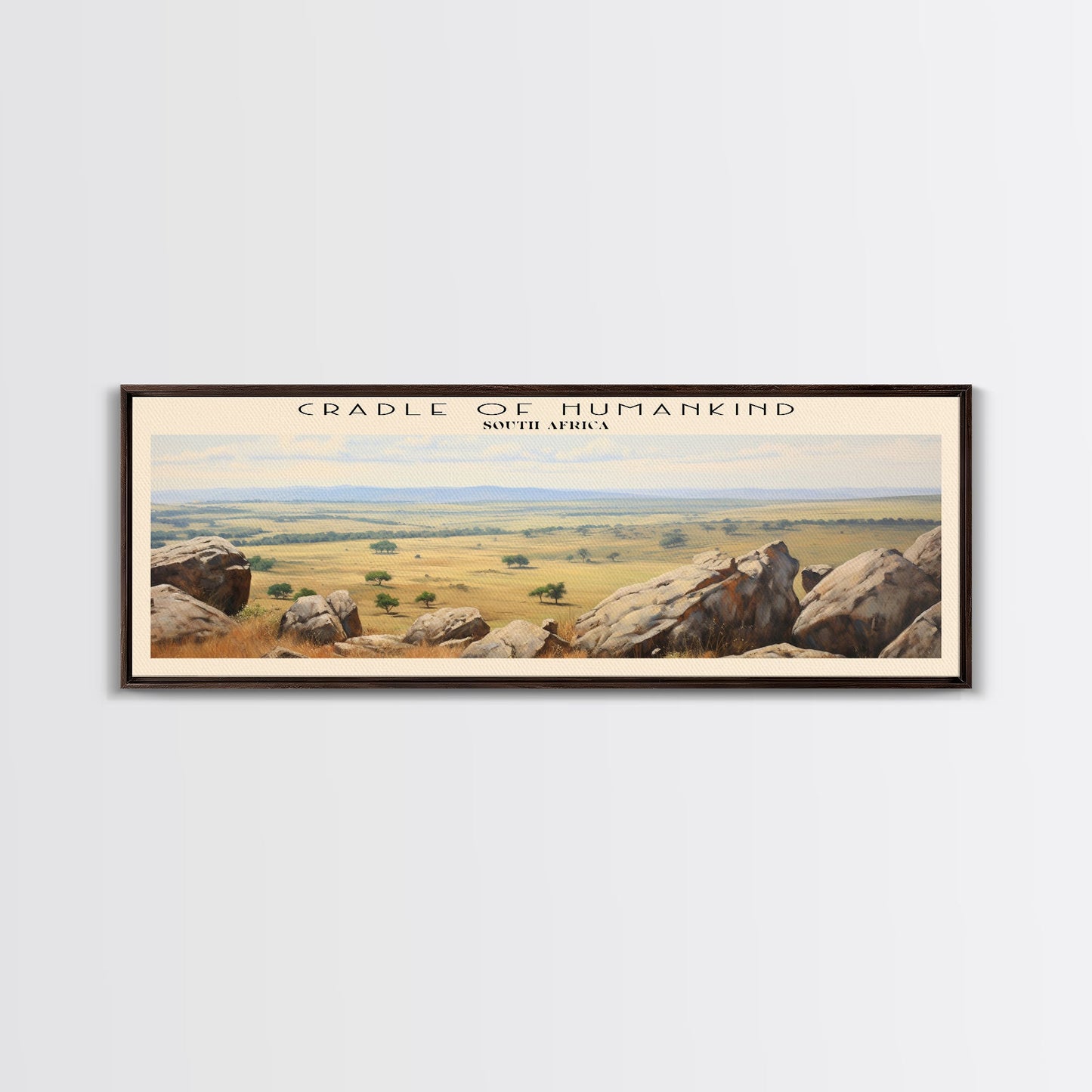 Cradle of Humankind Travel Poster Print, Framed Canvas Print, COUNTRY Travel Art, Wood Framed Art, Wall Hanging, Home Decor
