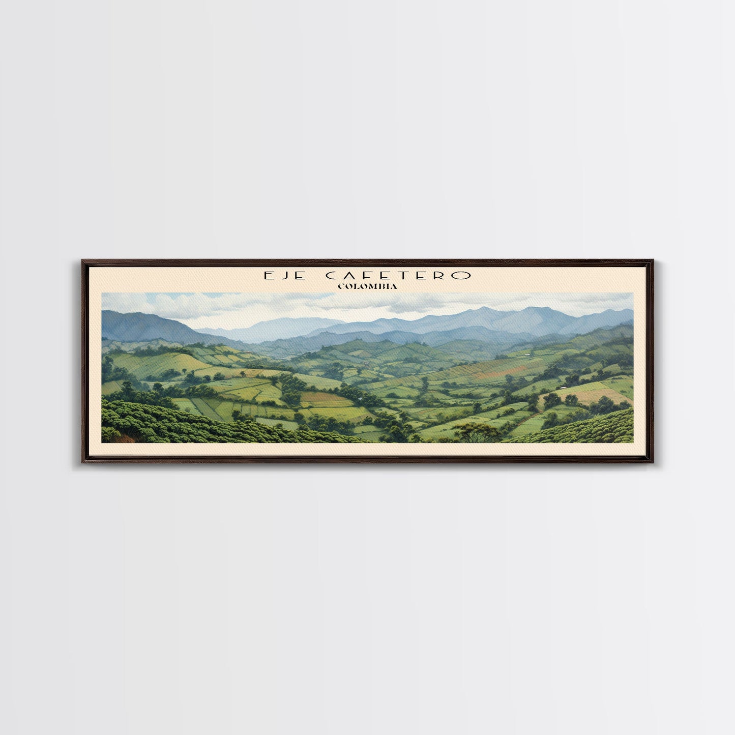 Eje Cafetero COUNTRY Travel Poster Print, Framed Canvas Print, COUNTRY Travel Art, Wood Framed Art, Wall Hanging, Home Decor