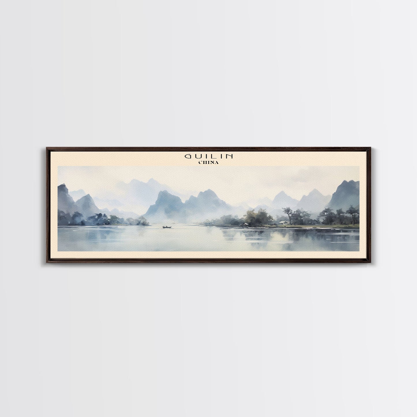 Guilin COUNTRY Travel Poster Print, Framed Canvas Print, COUNTRY Travel Art, Wood Framed Art, Wall Hanging, Home Decor