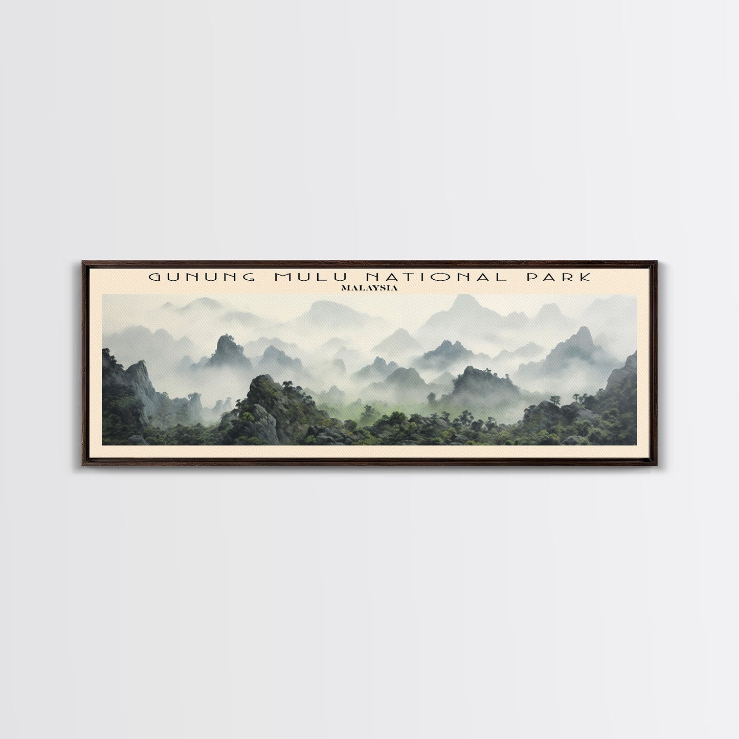 Gunung Mulu National Park Framed Canvas Print Travel Poster | Wall Art | Home Decor | Gift For Travel Lover | Wall Hanging | Original Art