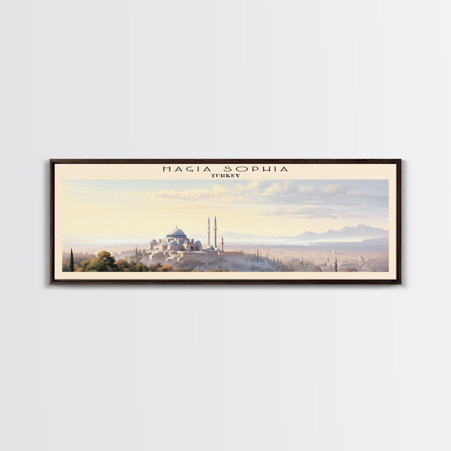 Hagia Sophia Travel Poster Print, Framed Canvas Print, COUNTRY Travel Art, Wood Framed Art, Wall Hanging, Home Decor
