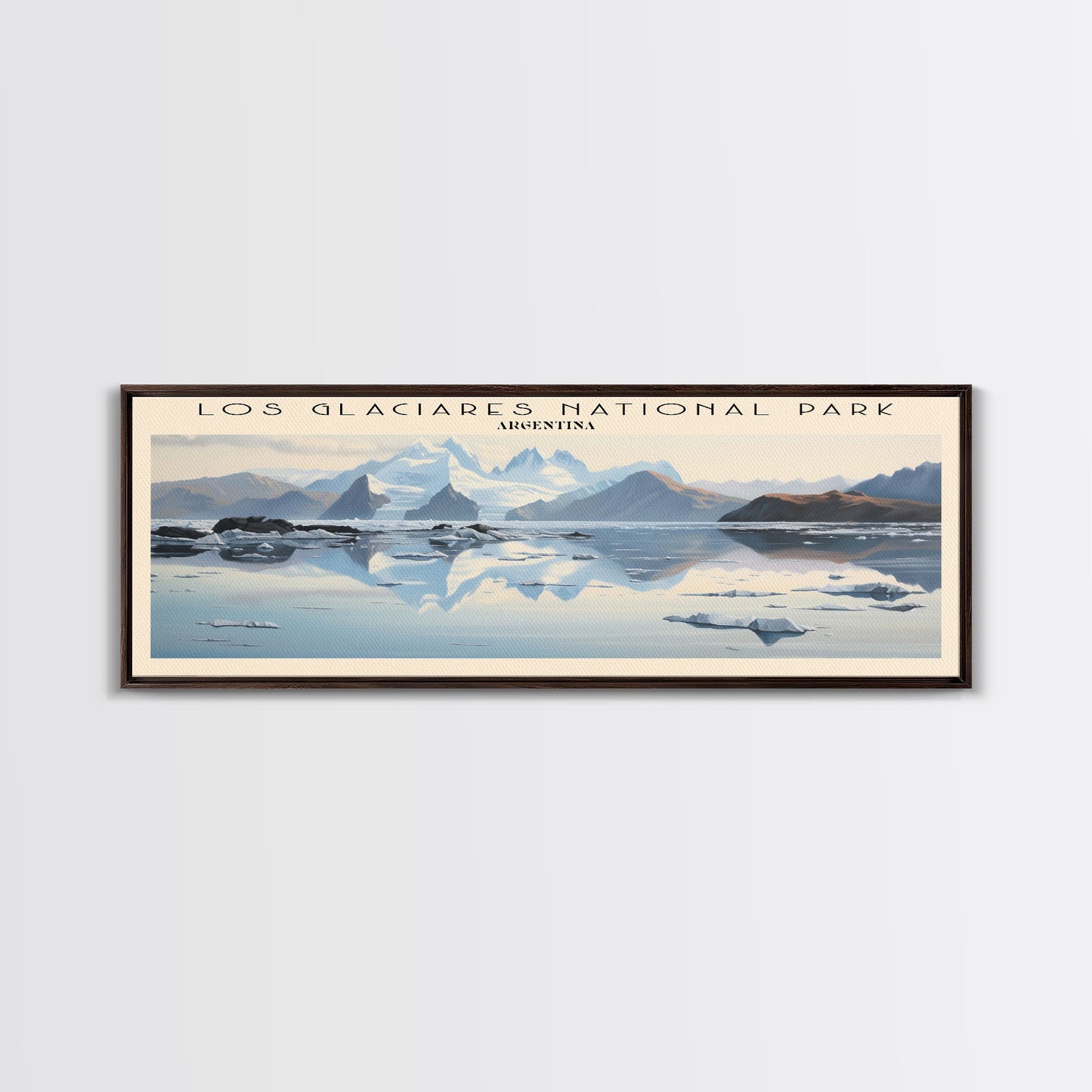 Los Glaciares National Park Framed Canvas Print Travel Poster | Wall Art | Home Decor | Gift For Travel Lover | Wall Hanging | Original Art