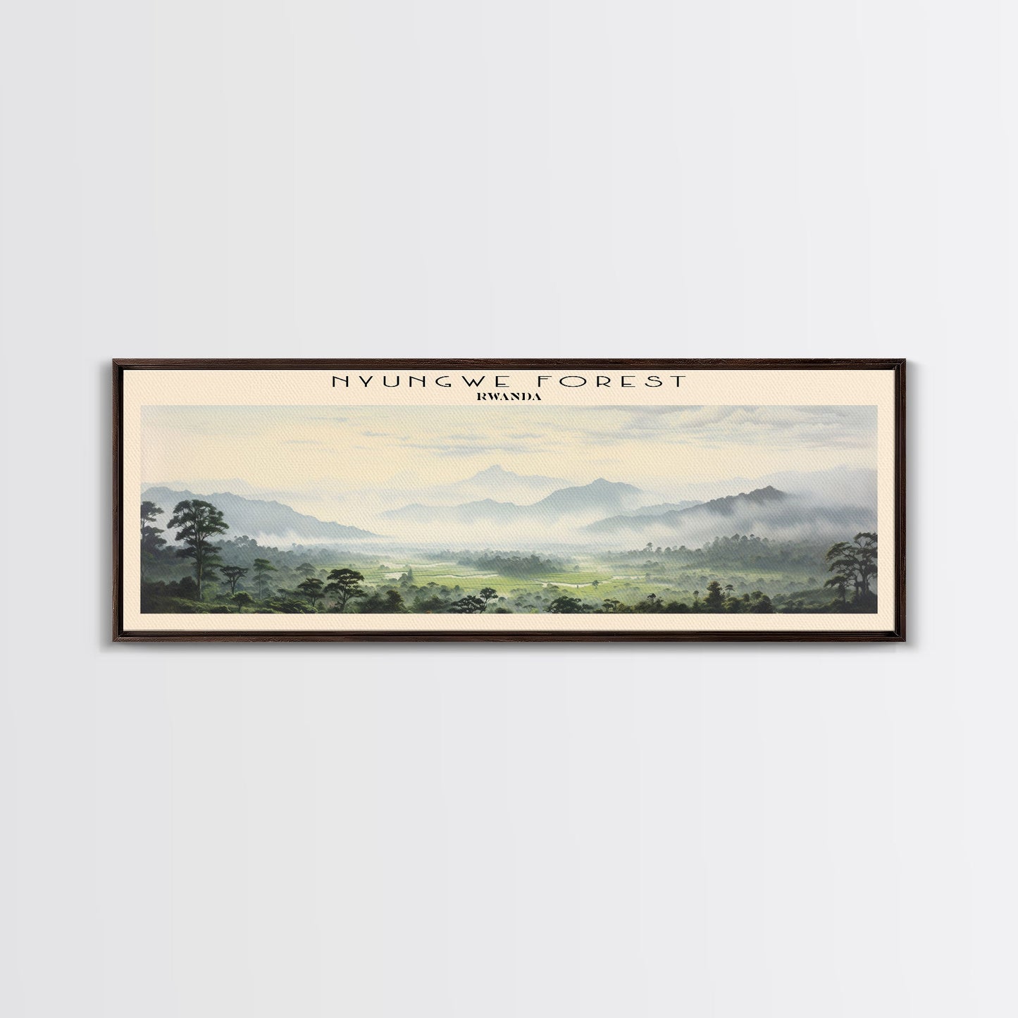 Nyungwe Forest COUNTRY Travel Poster Print, Framed Canvas Print, COUNTRY Travel Art, Wood Framed Art, Wall Hanging, Home Decor