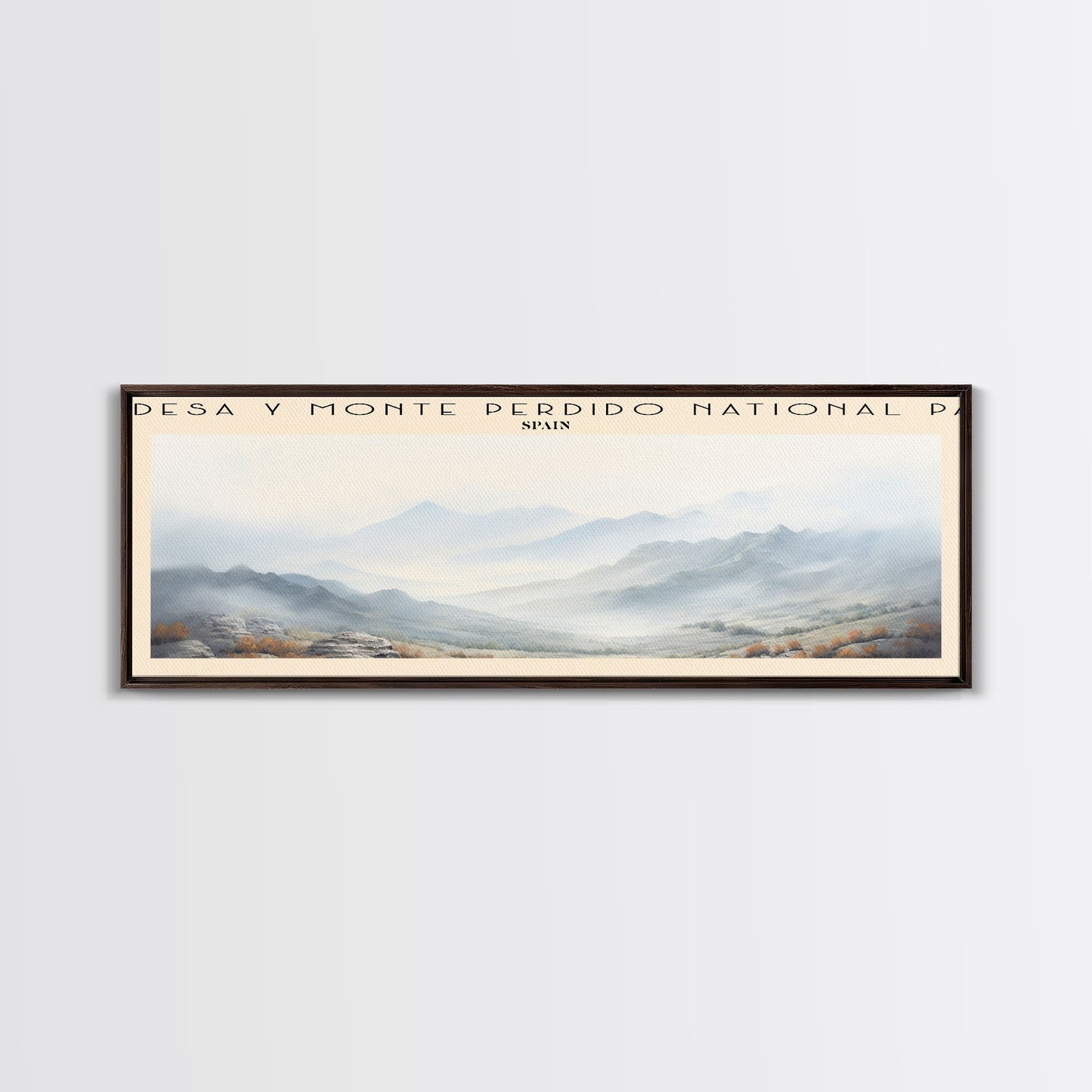 Ordesa y Monte Perdido National Park COUNTRY | Framed Travel Poster Canvas Print | Trendy Wall Art | Watercolor Painting | Living Room Art | Unique Art