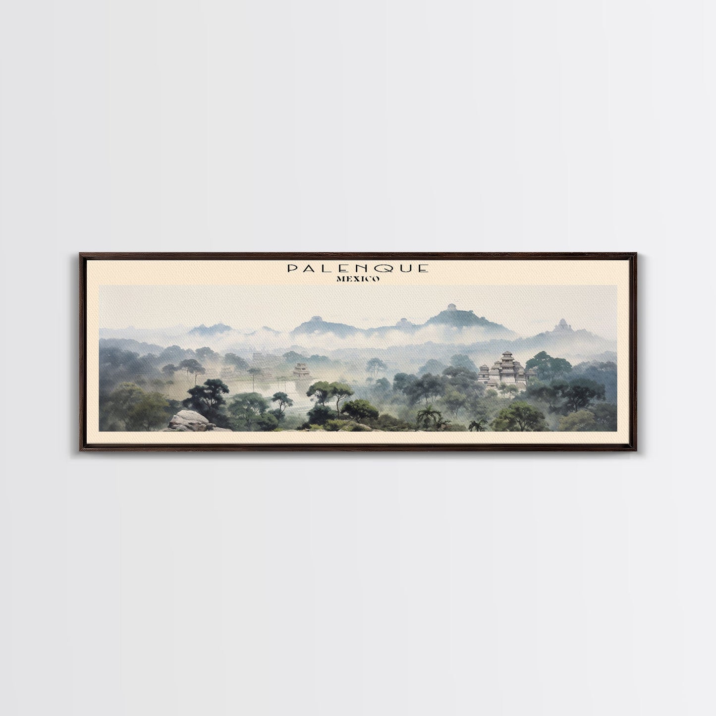Palenque COUNTRY | Framed Travel Poster Canvas Print | Trendy Wall Art | Watercolor Painting | Living Room Art | Unique Art