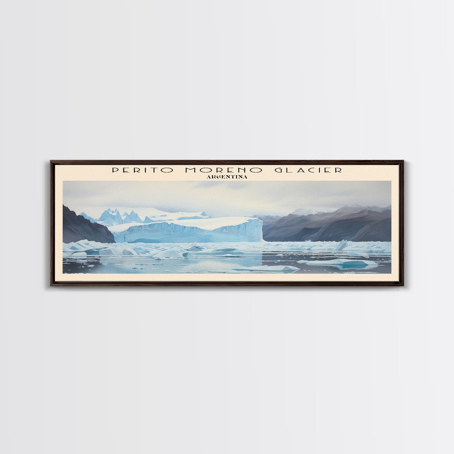 Perito Moreno Glacier Travel Poster Print, Framed Canvas Wall Art, Metal Wall Art, COUNTRY art, Gift For Him, Travel Wall Art, Travel Lover Gift