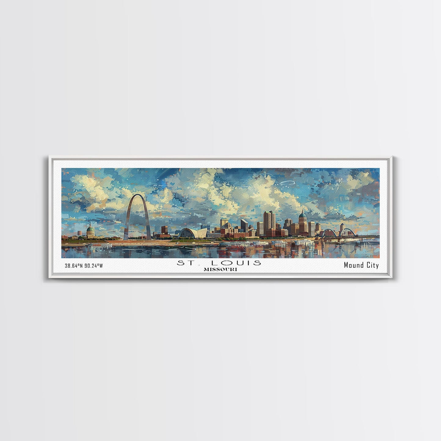 St. Louis Missouri Travel Poster, Framed Canvas Print, Wall Art, Home Decor, Travel Print, Office Decor, Living Room Art, Gift Idea