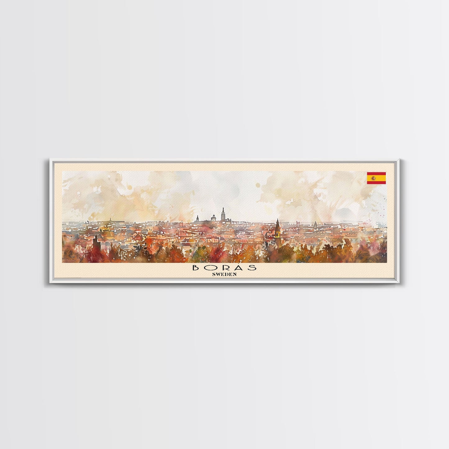 Bordeaux France Panoramic Travel Poster, Framed Canvas Print or Metal Wall Art, Travel Art, Home Decor, Panoramic Painting, Midcentury Art