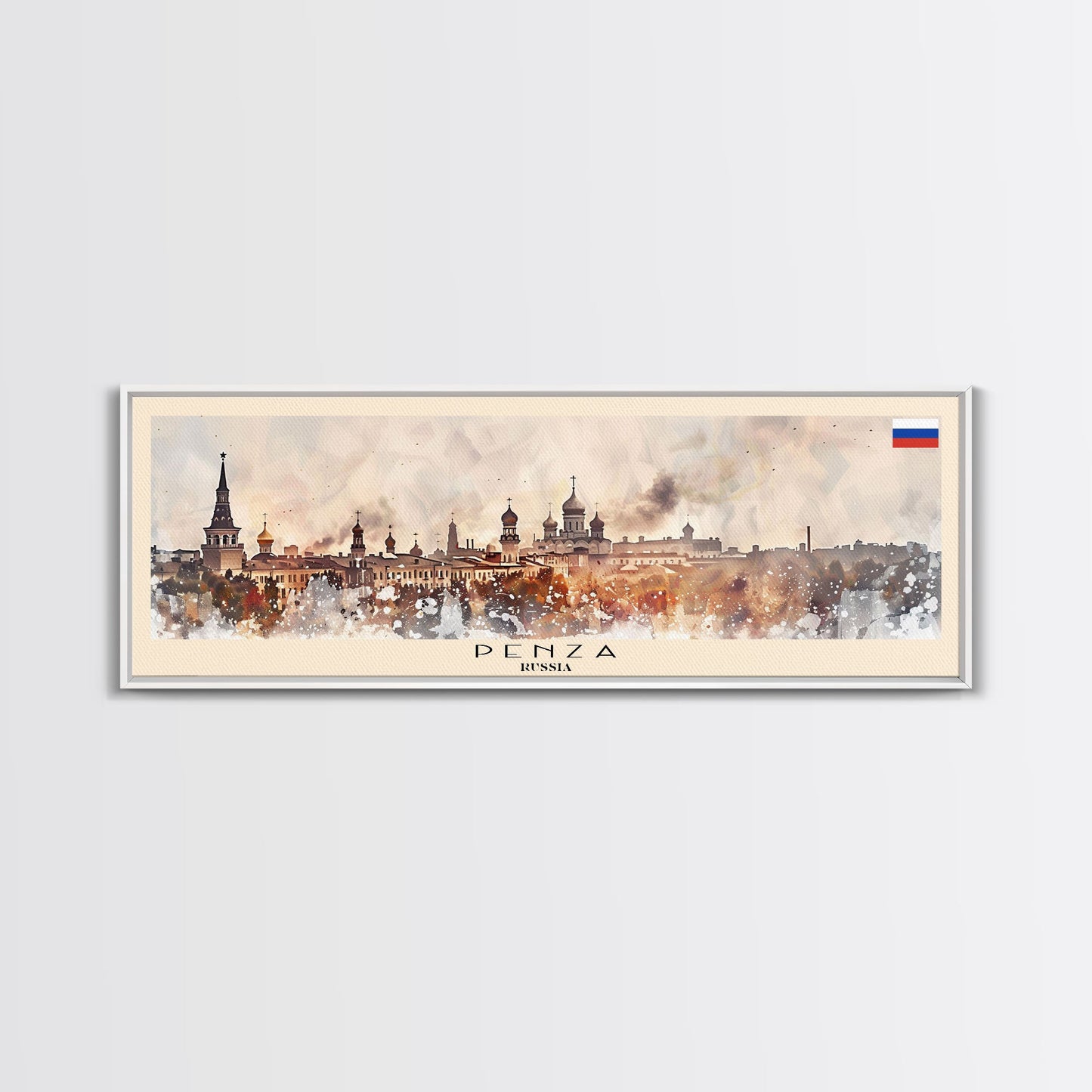 Penza Russia Wall Art, Panoramic Travel Poster, Panoramic Framed Canvas Print, City Wall Art, Wall Hanging Home Decor, Travel Art