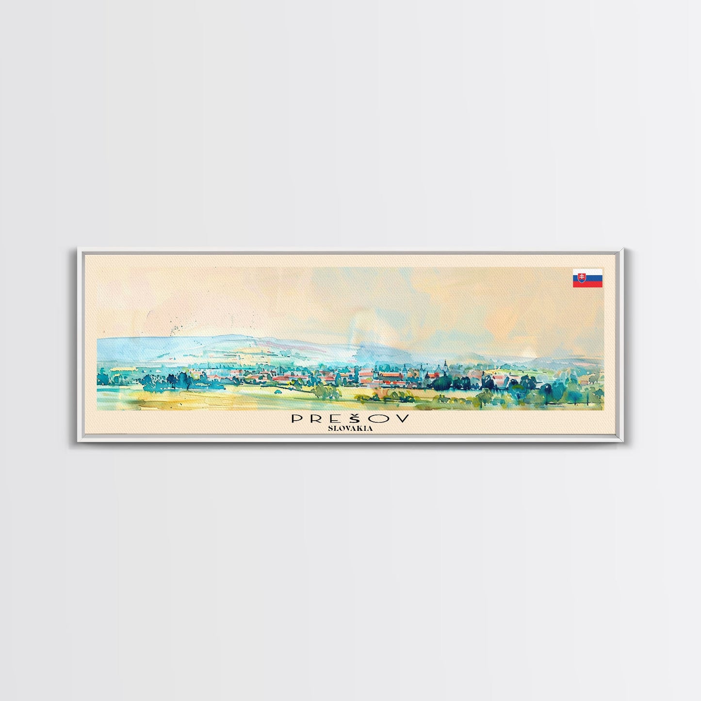 Preov Slovakia Wall Art, Panoramic Travel Poster, Panoramic Framed Canvas Print, City Wall Art, Wall Hanging Home Decor, Travel Art