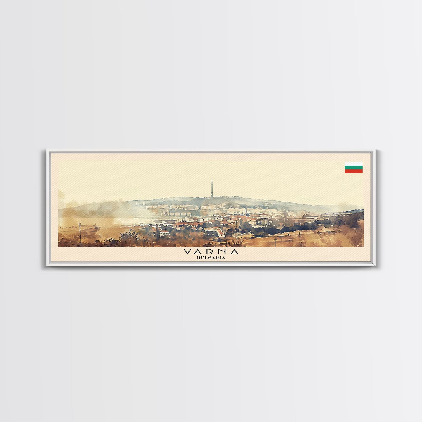 Varna Bulgaria Wall Art, Panoramic Travel Poster, Panoramic Framed Canvas Print, City Wall Art, Wall Hanging Home Decor, Travel Art
