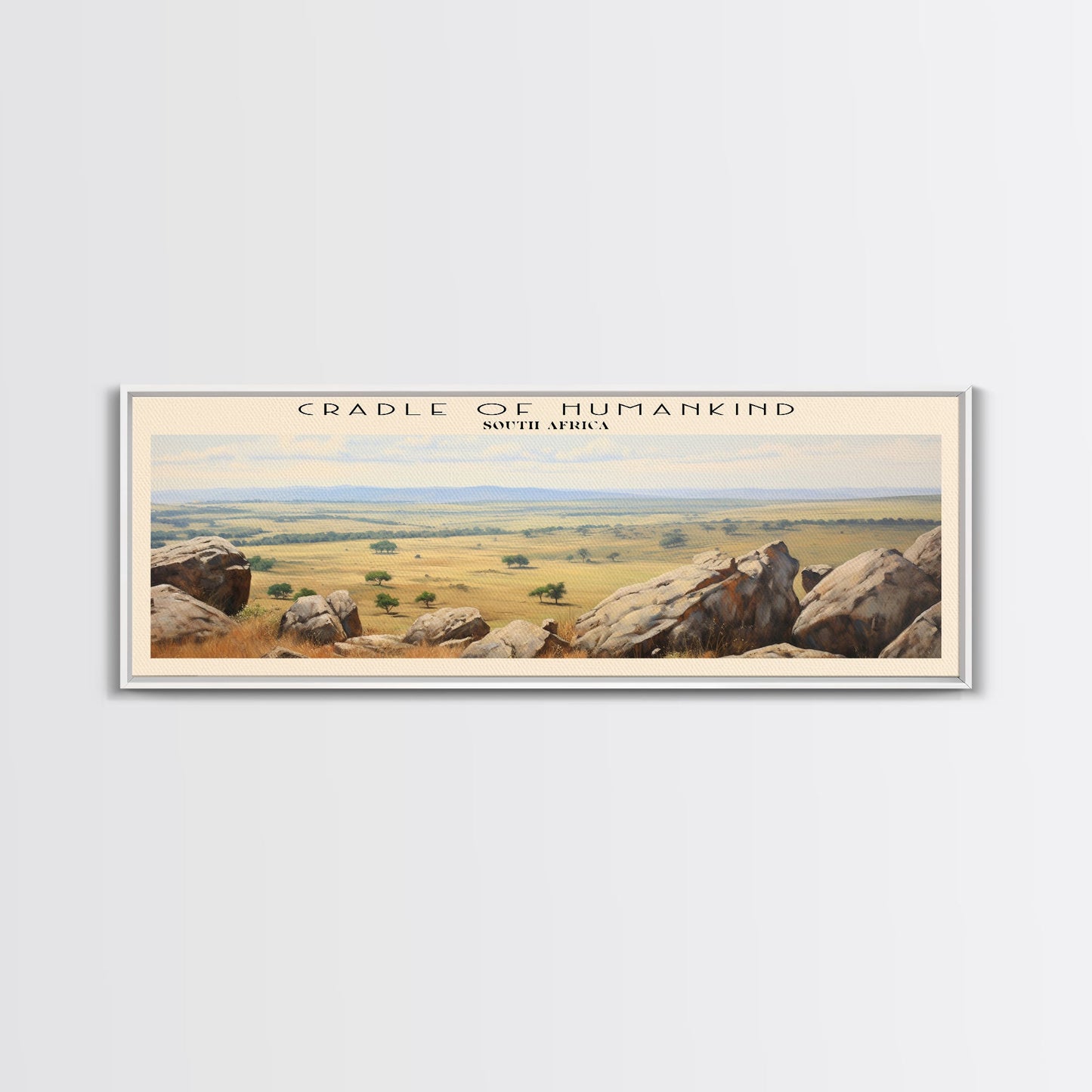 Cradle of Humankind Travel Poster Print, Framed Canvas Print, COUNTRY Travel Art, Wood Framed Art, Wall Hanging, Home Decor