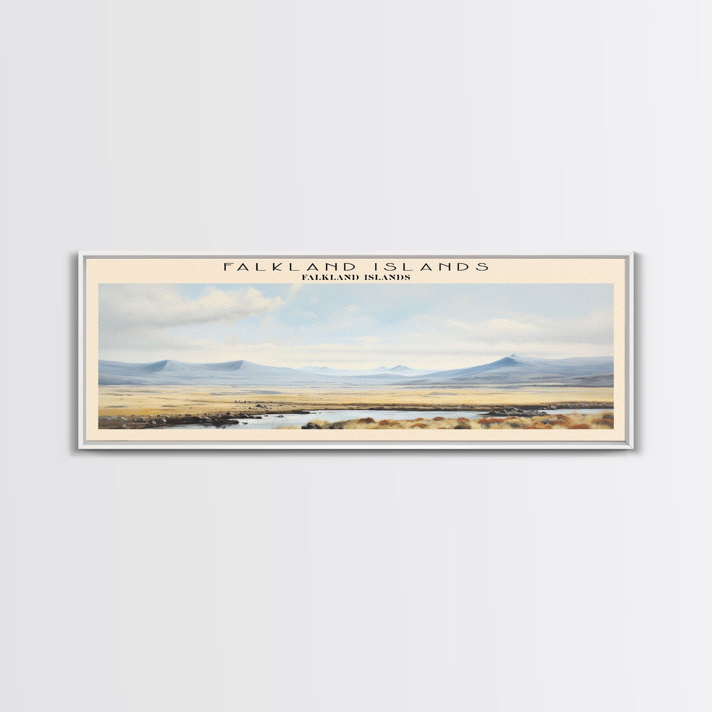 Falkland Islands Framed Canvas Print Travel Poster | Wall Art | Home Decor | Gift For Travel Lover | Wall Hanging | Original Art