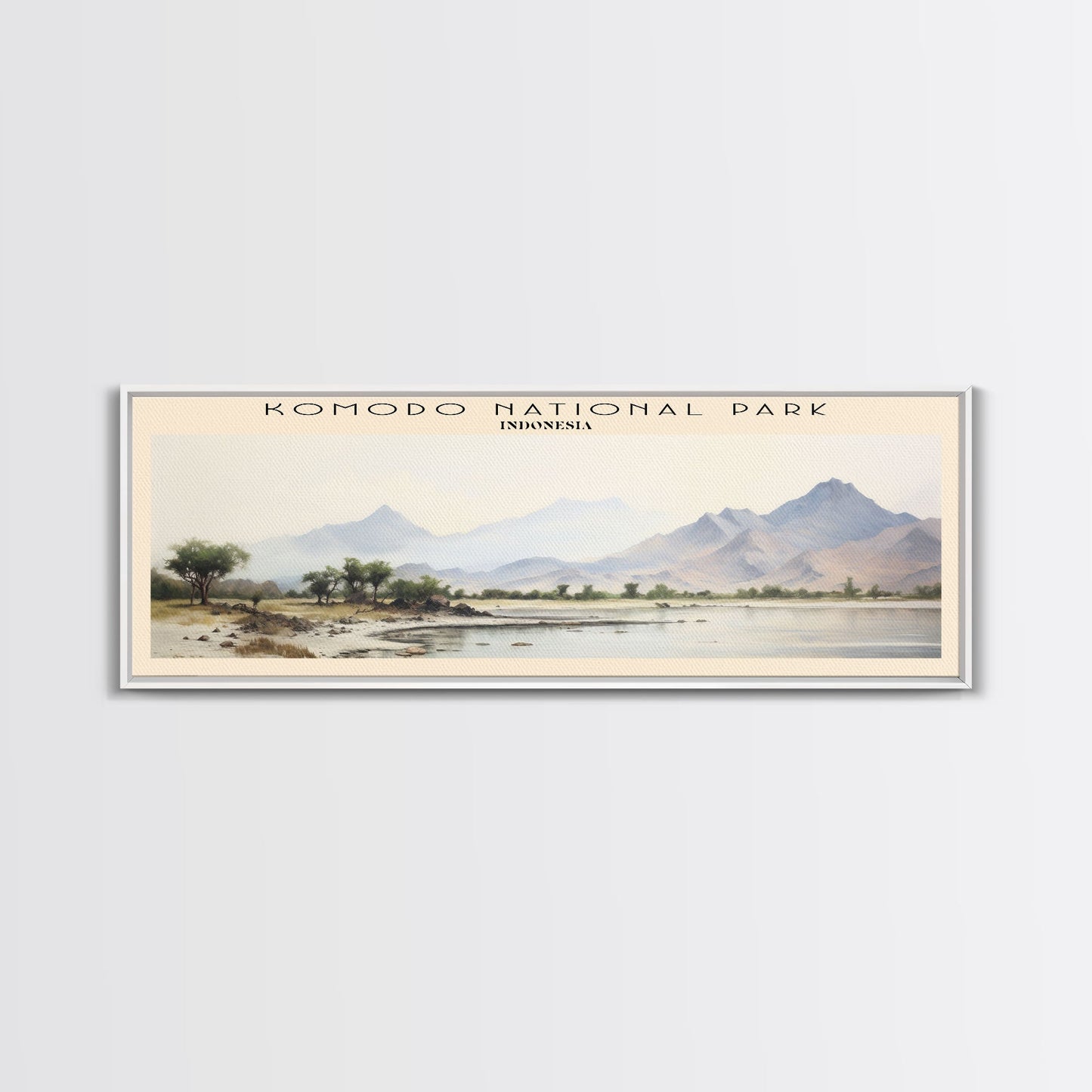 Komodo National Park Framed Canvas Print Travel Poster | Wall Art | Home Decor | Gift For Travel Lover | Wall Hanging | Original Art