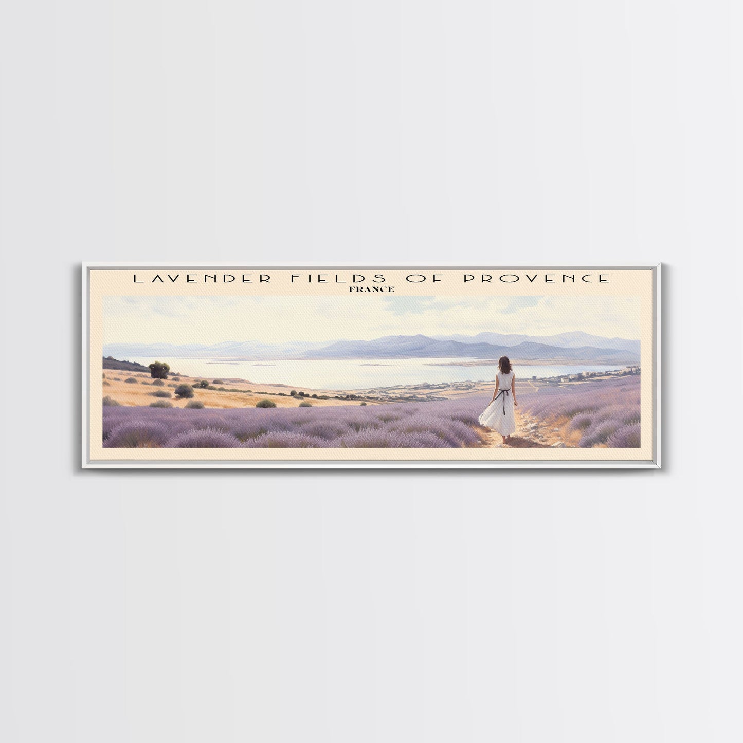 Lavender Fields of Provence Travel Poster Print, Framed Canvas Print, COUNTRY Travel Art, Wood Framed Art, Wall Hanging, Home Decor