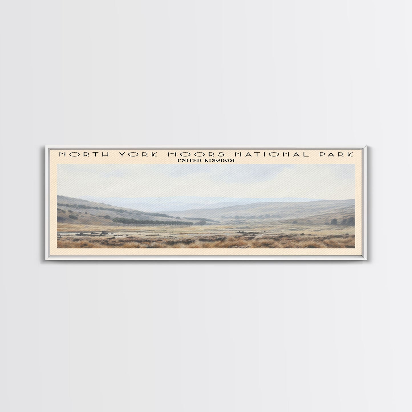 North York Moors National Park Travel Poster Print, Framed Canvas Print, COUNTRY Travel Art, Wood Framed Art, Wall Hanging, Home Decor