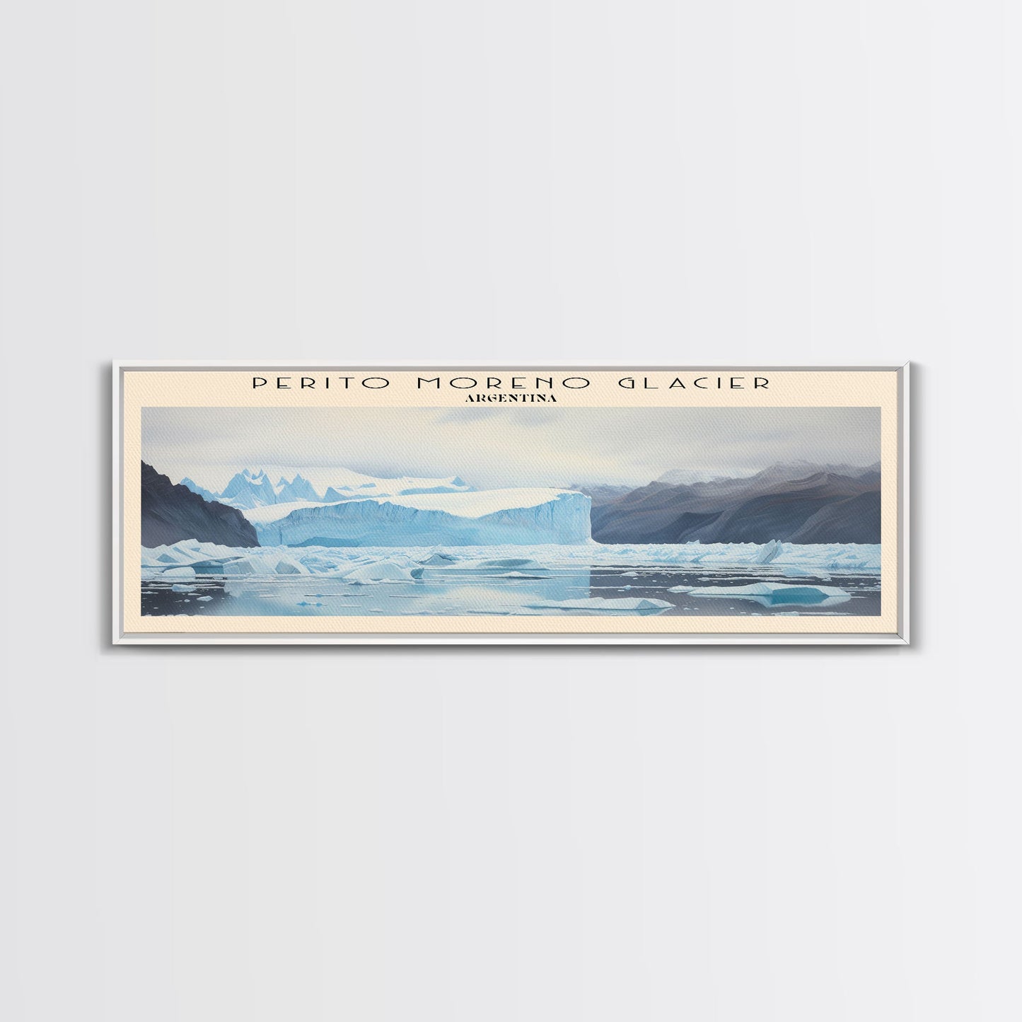 Perito Moreno Glacier Travel Poster Print, Framed Canvas Wall Art, Metal Wall Art, COUNTRY art, Gift For Him, Travel Wall Art, Travel Lover Gift