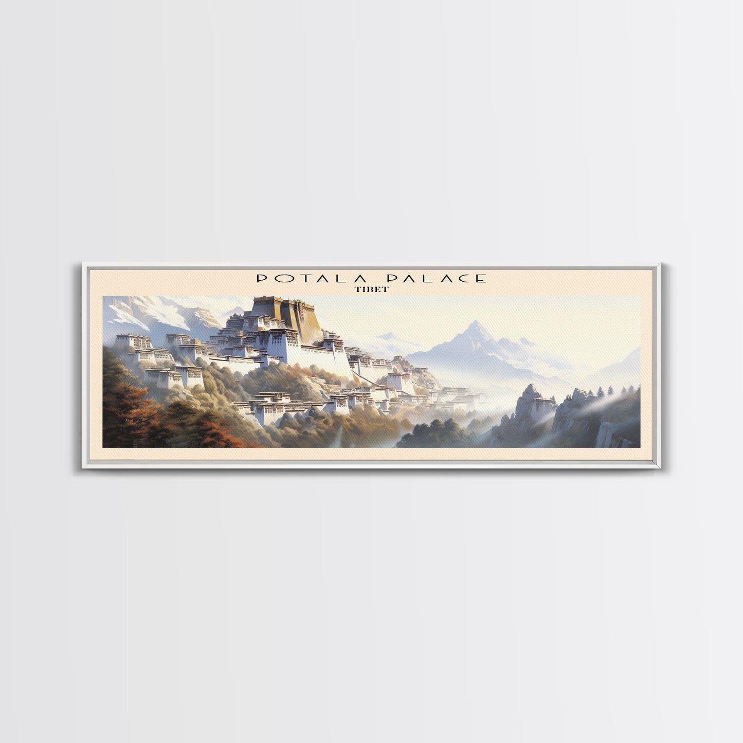 Potala Palace COUNTRY Travel Poster Print, Framed Canvas Print, COUNTRY Travel Art, Wood Framed Art, Wall Hanging, Home Decor