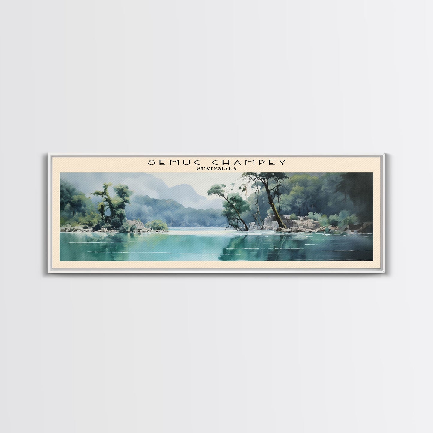 Semuc Champey Travel Poster Print, Framed Canvas Wall Art, Metal Wall Art, COUNTRY art, Gift For Him, Travel Wall Art, Travel Lover Gift