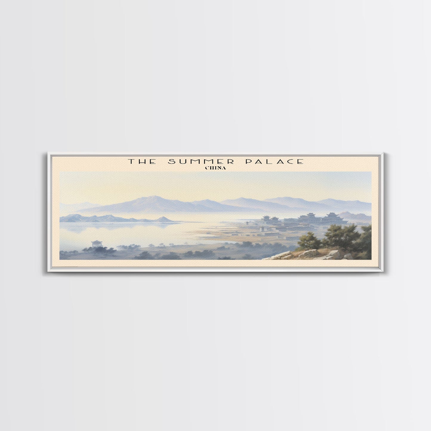 The Summer Palace COUNTRY Travel Poster Print, Framed Canvas Print, COUNTRY Travel Art, Wood Framed Art, Wall Hanging, Home Decor