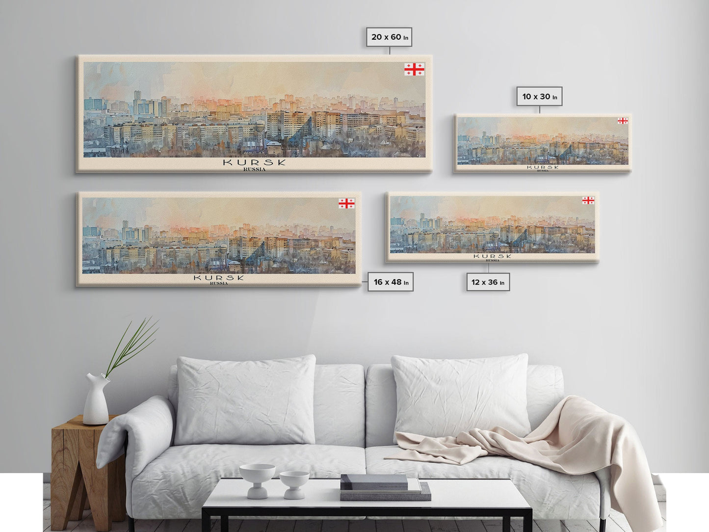 Kursk Russia Travel Art, City Art, Framed Canvas Print or Metal Wall Art, Europe Travel Poster, Panoramic Wall Art, Extra Wide Wall Art