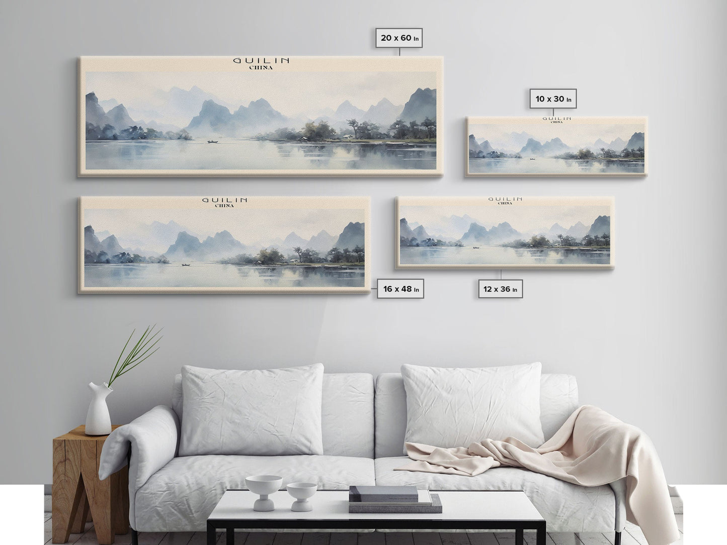 Guilin COUNTRY Travel Poster Print, Framed Canvas Print, COUNTRY Travel Art, Wood Framed Art, Wall Hanging, Home Decor