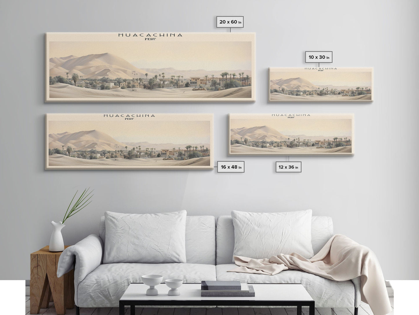 Huacachina Travel Poster Print, Framed Canvas Print, COUNTRY Travel Art, Wood Framed Art, Wall Hanging, Home Decor