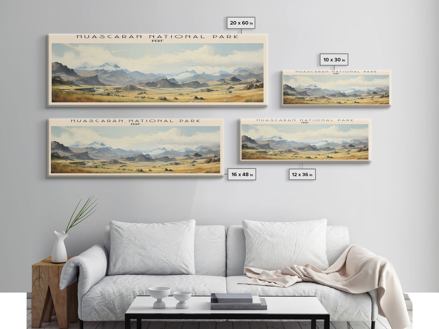 Huascarán National Park COUNTRY Travel Poster Print, Framed Canvas Print, COUNTRY Travel Art, Wood Framed Art, Wall Hanging, Home Decor