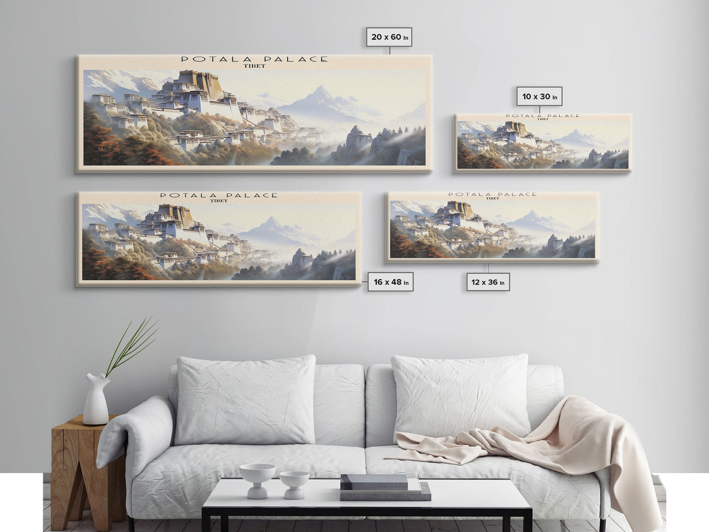 Potala Palace COUNTRY Travel Poster Print, Framed Canvas Print, COUNTRY Travel Art, Wood Framed Art, Wall Hanging, Home Decor