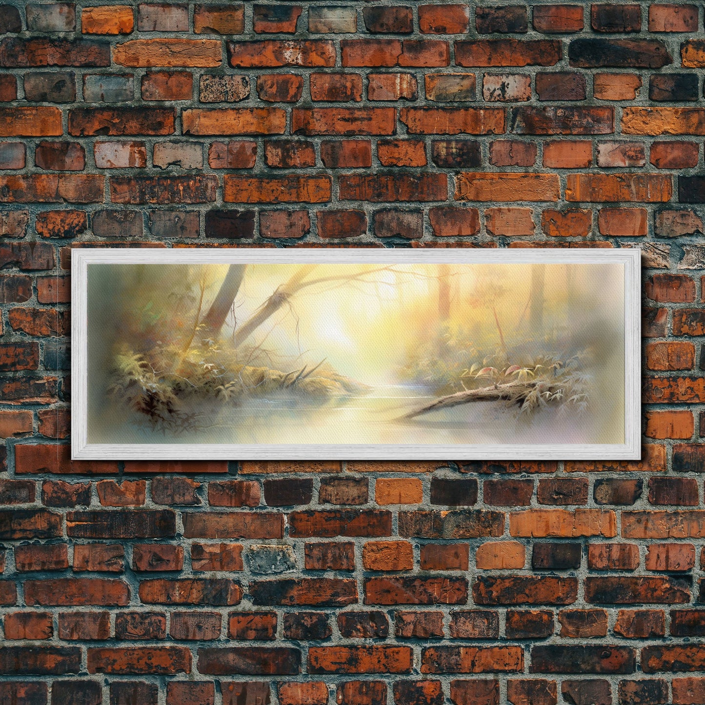 Beautiful Misty Landscape Wall Art Print, Foggy Lake, River, Trees, Wall Decor, Large Canvas Art Print, Panoramic, Wall Art, Canvas Print