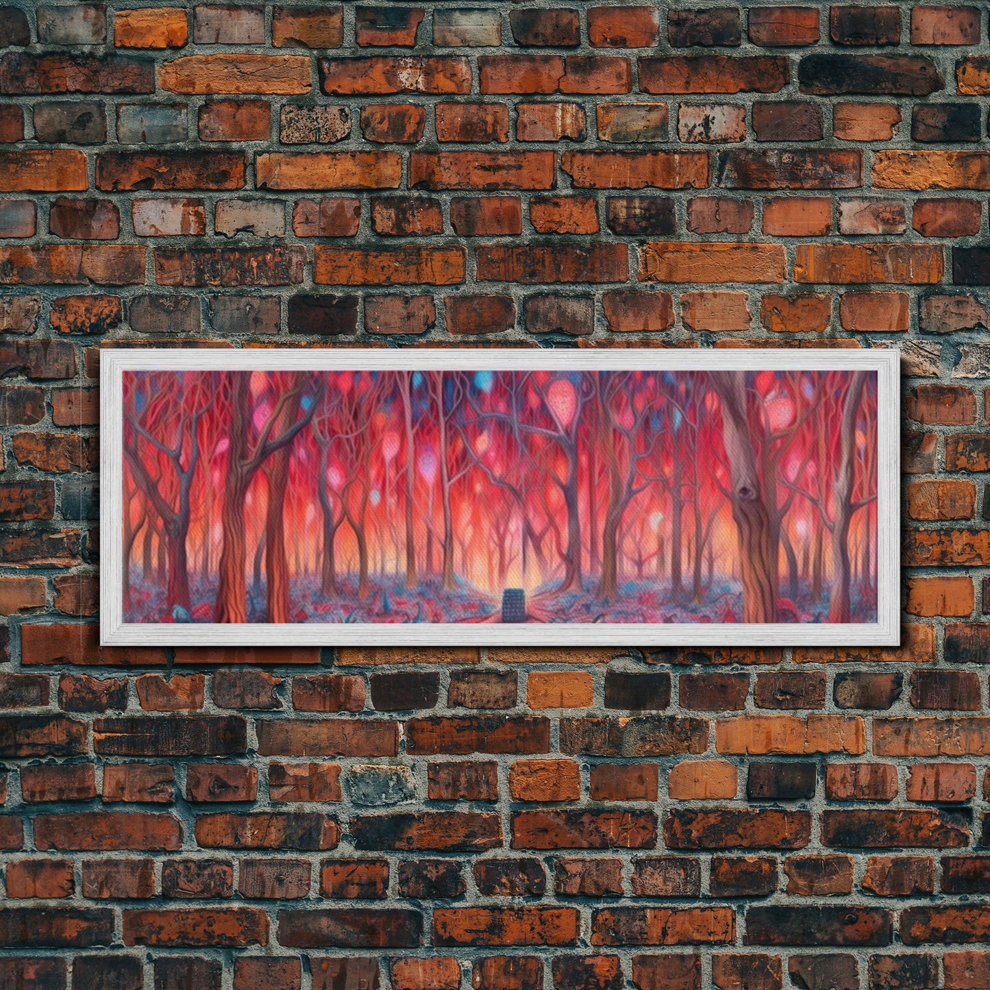 Enchanted Forest Art, Abstract Forest Art, Pink Forest, Pastel Wood, Wall Decor, Large Canvas Print, Panoramic, Wall Art, Canvas Print