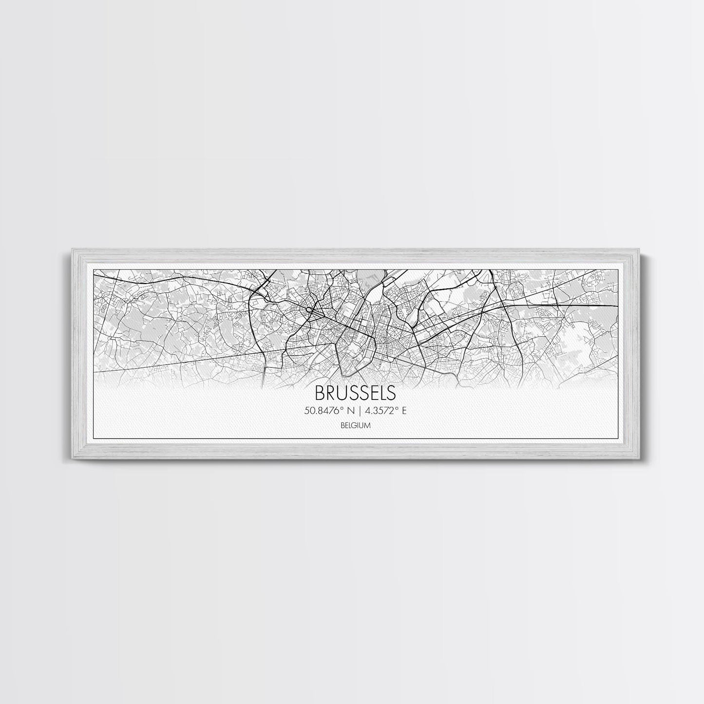Panoramic Brussels City Map, Belgium Art, Map Print, Minimalist Wall Art, Canvas Art, Housewarming Gift, Street Map Art, Closing Gift