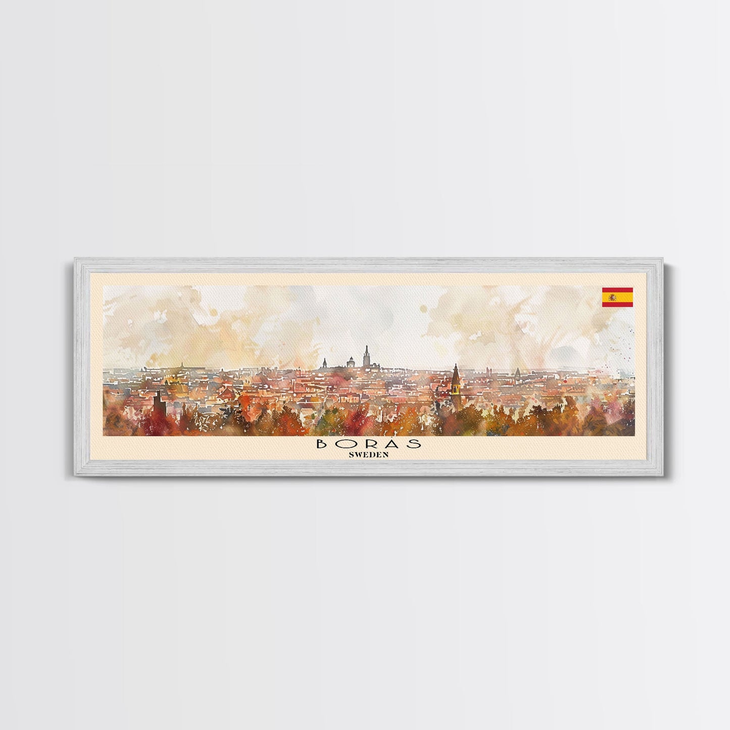 Bordeaux France Panoramic Travel Poster, Framed Canvas Print or Metal Wall Art, Travel Art, Home Decor, Panoramic Painting, Midcentury Art