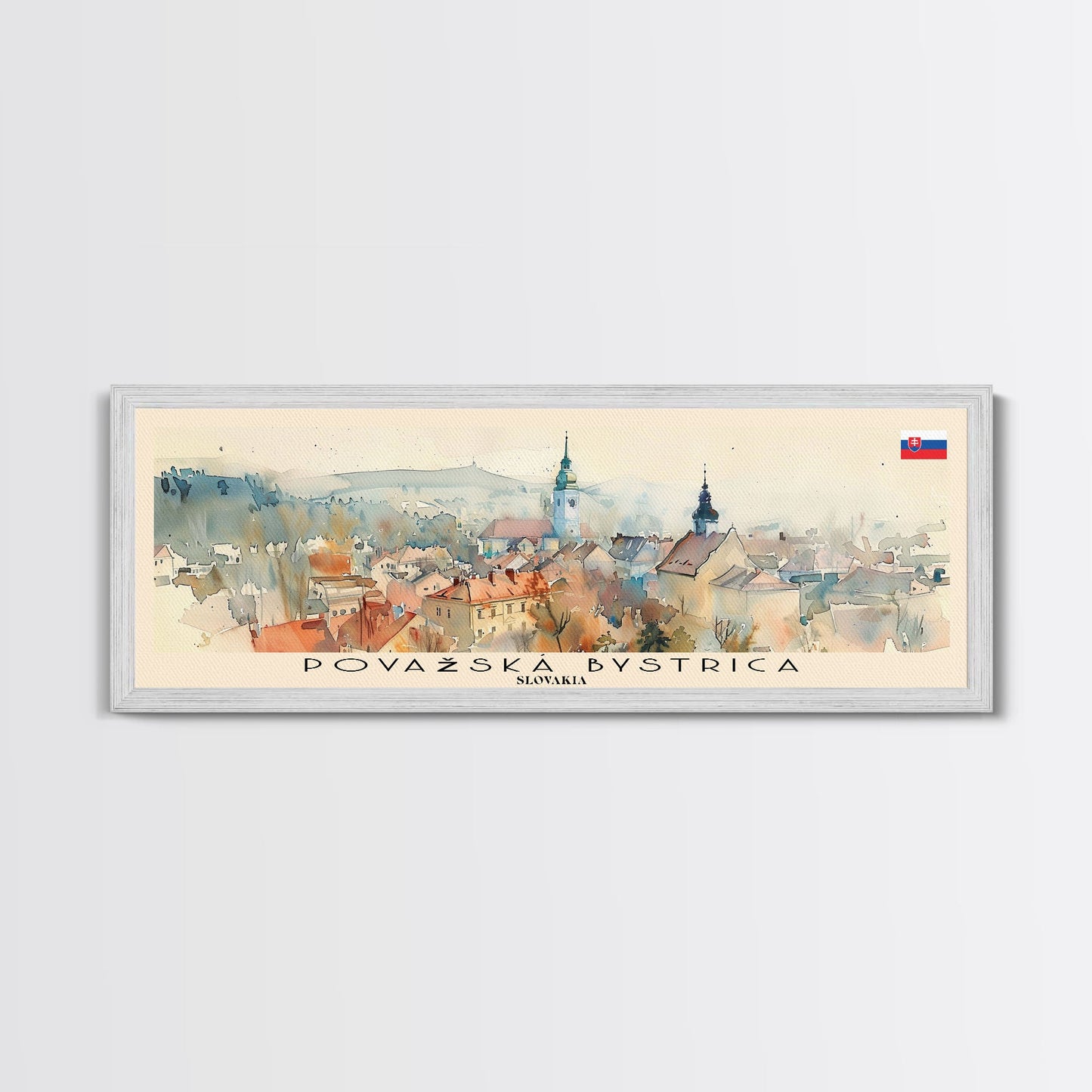 Povazska Bystrica Slovakia Travel Print Wall Art, Panoramic City Art, Travel Art, Wall Decor, Vacation Gift, Framed Canvas Print Or Metal Art