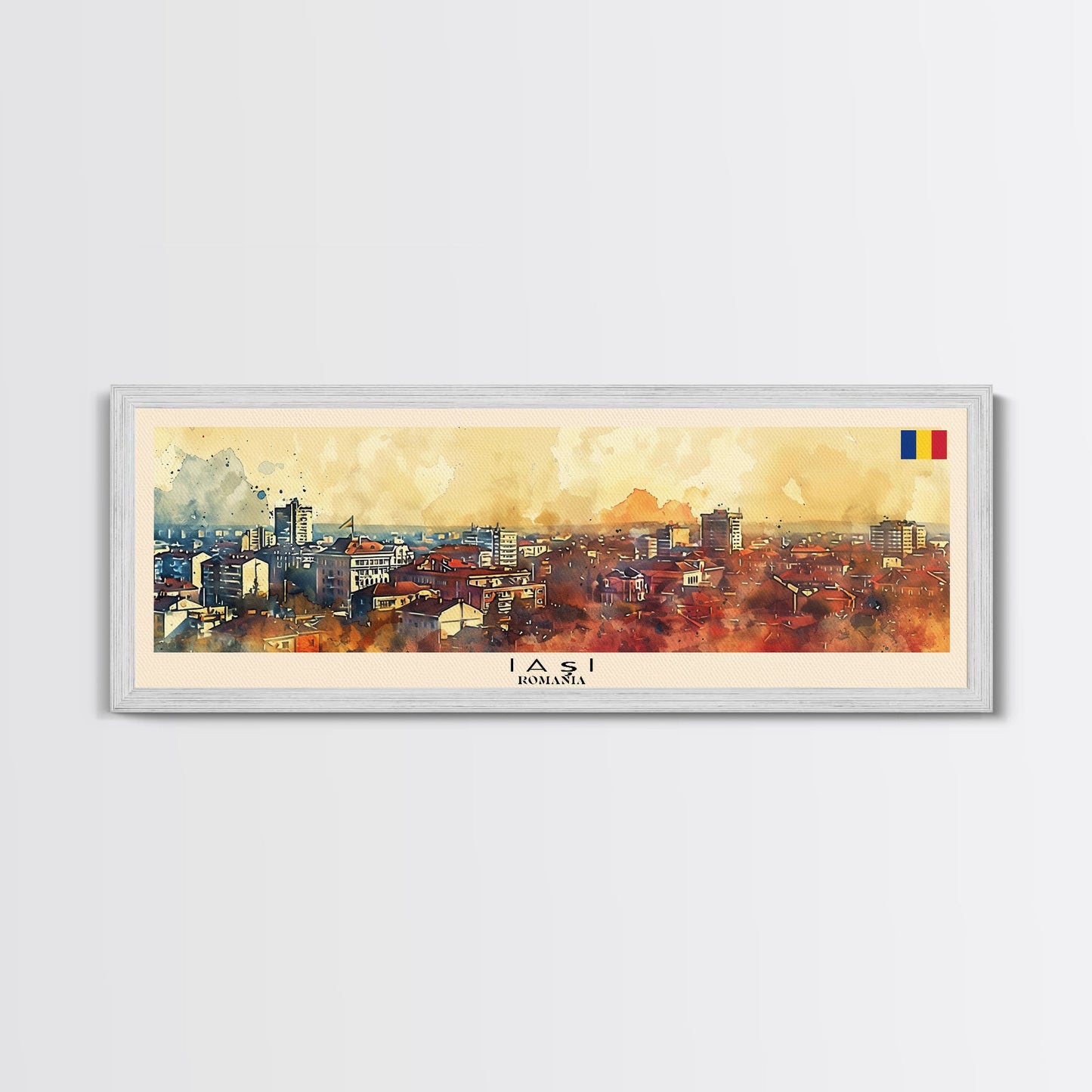 Lasi Romania Wall Art, Panoramic Travel Poster, Panoramic Framed Canvas Print, City Wall Art, Wall Hanging Home Decor, Travel Art