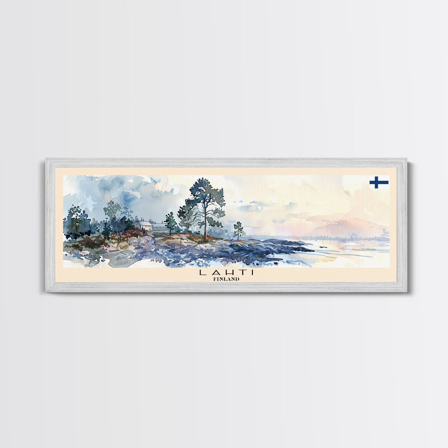 Lahti Finland Travel Art, City Art, Framed Canvas Print or Metal Wall Art, Europe Travel Poster, Panoramic Wall Art, Extra Wide Wall Art