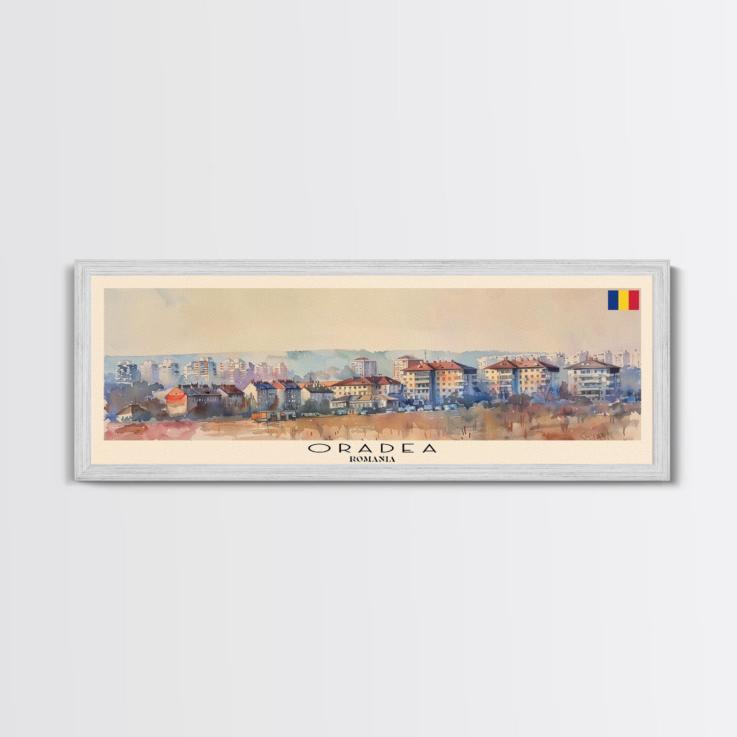 Oradea Romania Travel Print Wall Art, Panoramic City Art, Travel Art, Wall Decor, Vacation Gift, Framed Canvas Print Or Metal Art