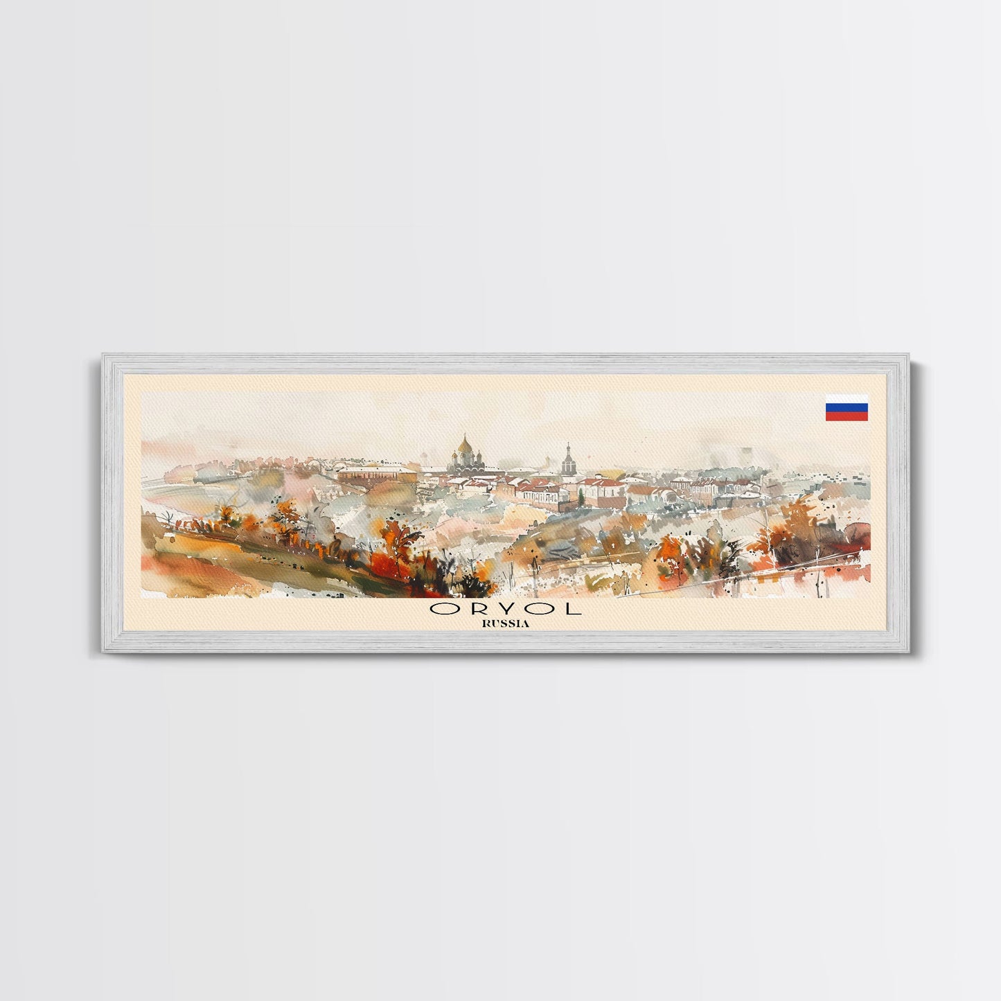 Oryol Russia Wall Art, Panoramic Travel Poster, Panoramic Framed Canvas Print, City Wall Art, Wall Hanging Home Decor, Travel Art