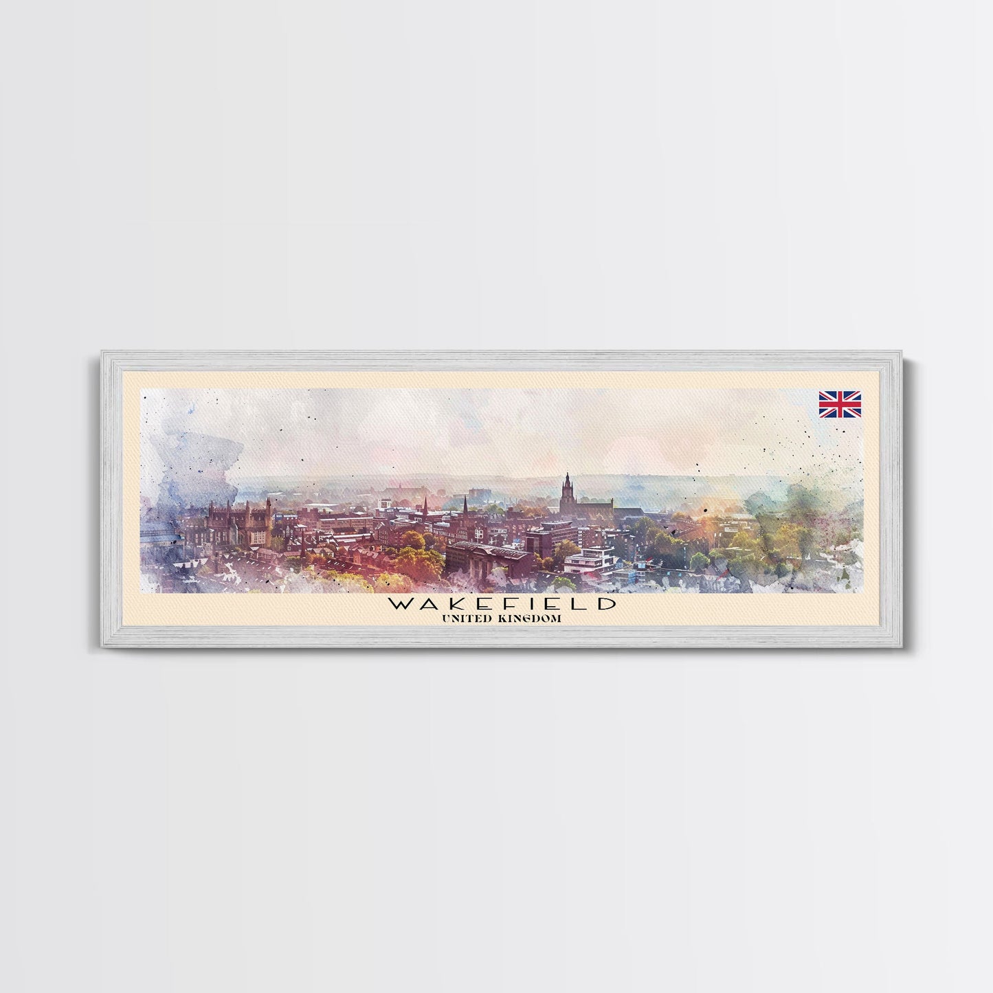 Wakefield United Kingdom Travel Print Wall Art, Panoramic City Art, Travel Art, Wall Decor, Vacation Gift, Framed Canvas Print Or Metal Art