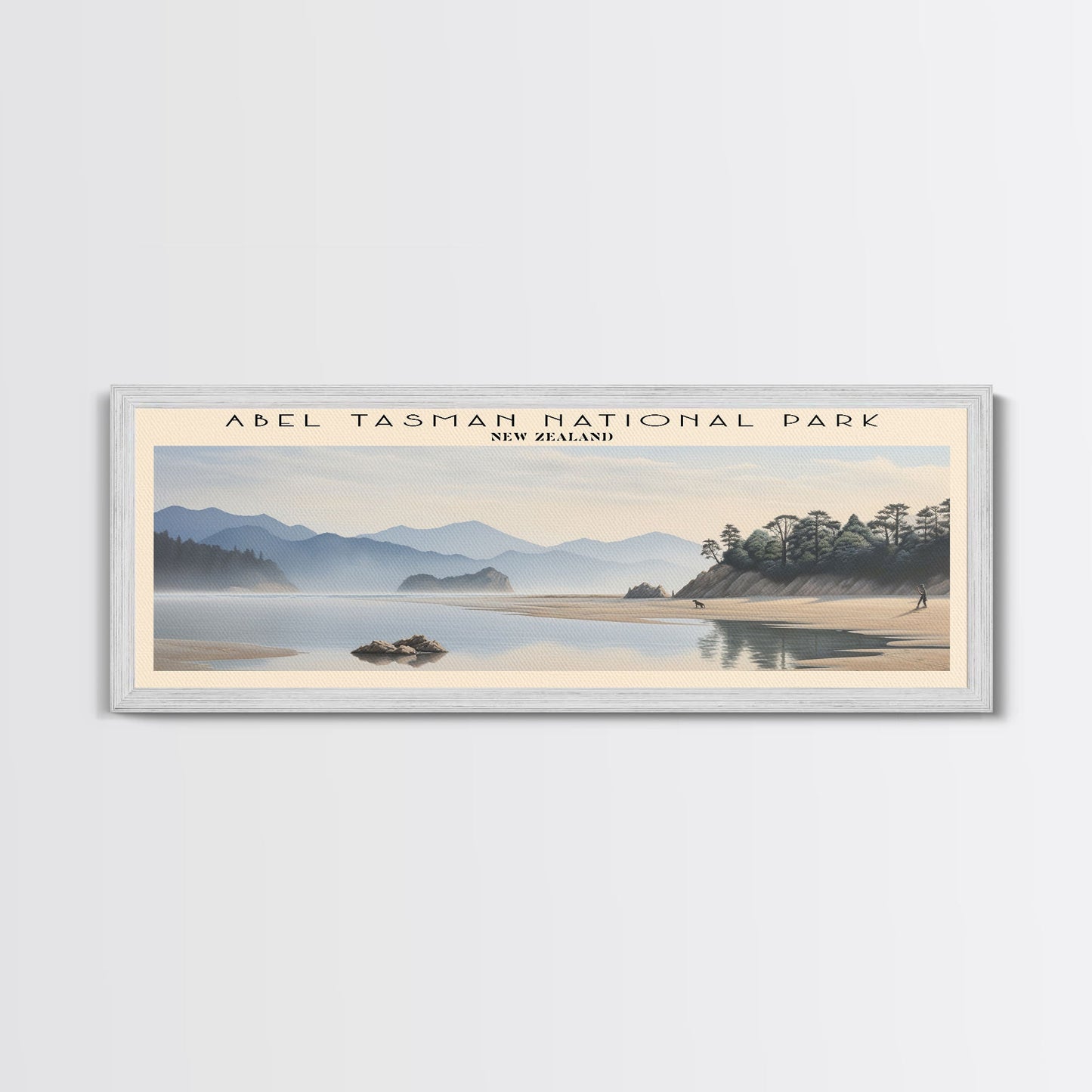 Abel Tasman National Park Travel Poster Print, Framed Canvas Print, New Zealand Travel Art, Wood Framed Art, Wall Hanging, Home Decor