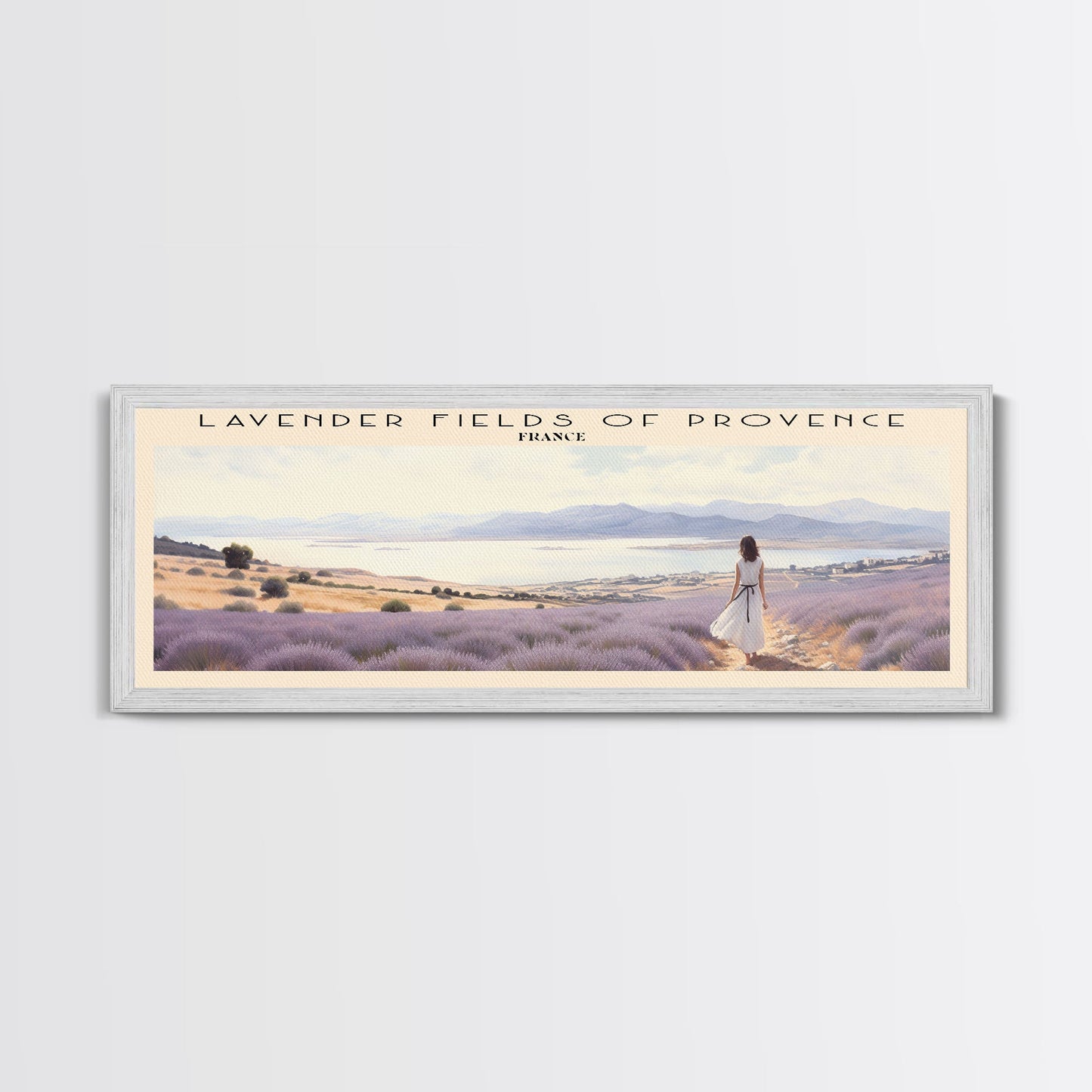 Lavender Fields of Provence Travel Poster Print, Framed Canvas Print, COUNTRY Travel Art, Wood Framed Art, Wall Hanging, Home Decor