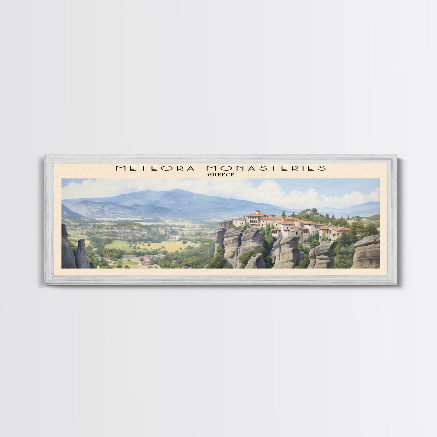 Meteora Monasteries Wall Art Travel Poster Print, Gift For Travel Lover, Vacation Gift, COUNTRY Wall Art, Home Decor, Original Art