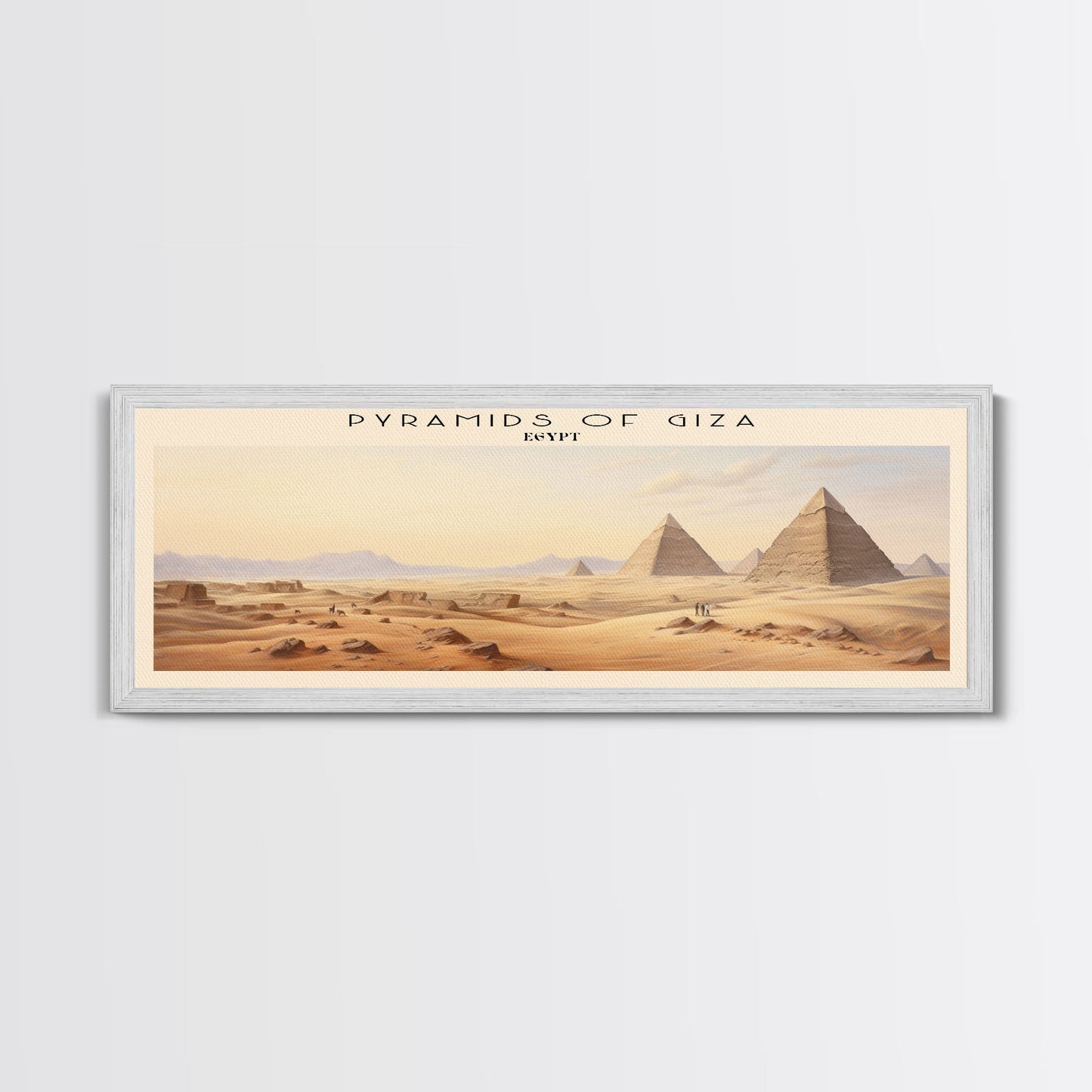 Pyramids of Giza Framed Canvas Print Travel Poster | Wall Art | Home Decor | Gift For Travel Lover | Wall Hanging | Original Art