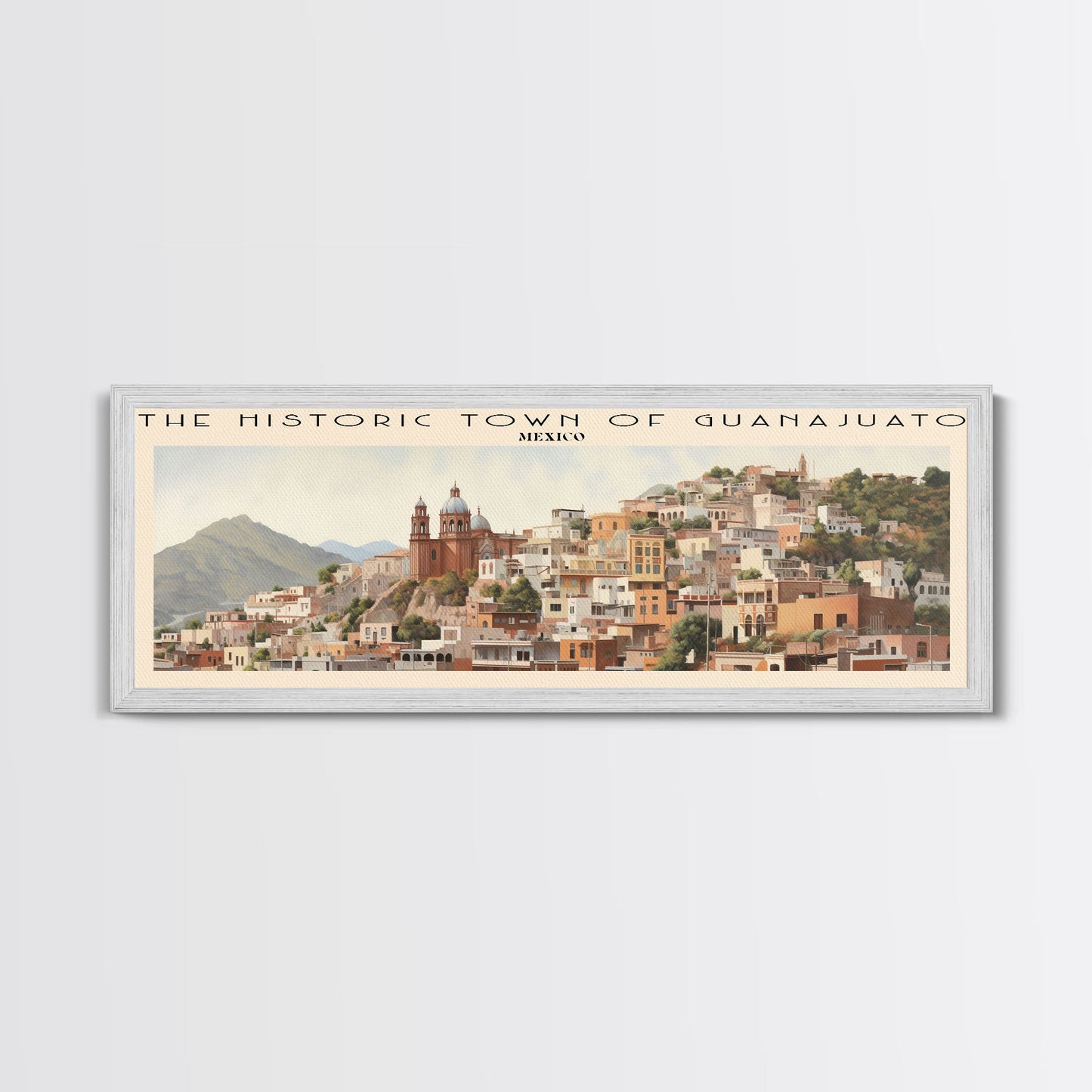 The Historic Town of Guanajuato COUNTRY Travel Poster Print, Framed Canvas Print, COUNTRY Travel Art, Wood Framed Art, Wall Hanging, Home Decor