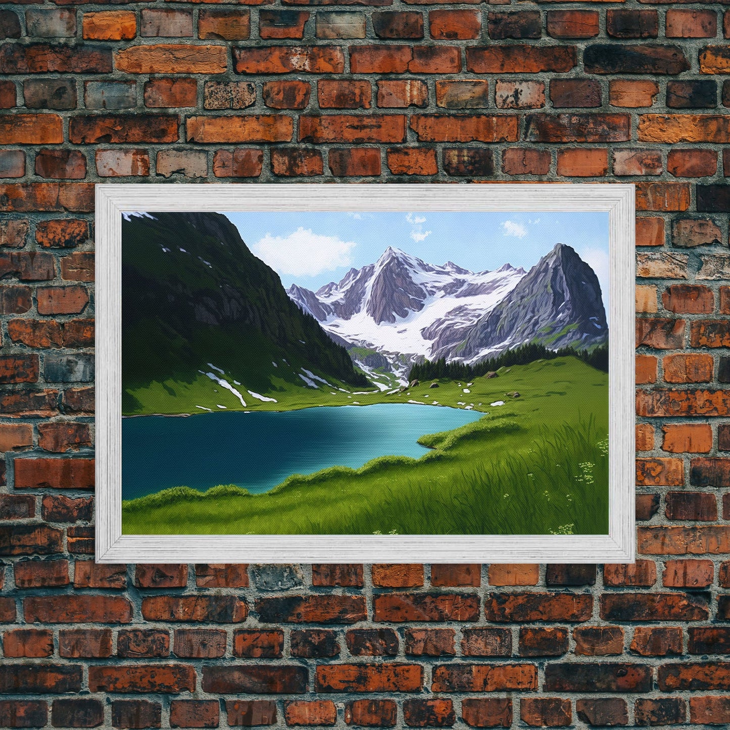 Calm and Serene Landscape Painting, Framed Canvas  Print, Canvas Art, Framed wall decor, living room wall art