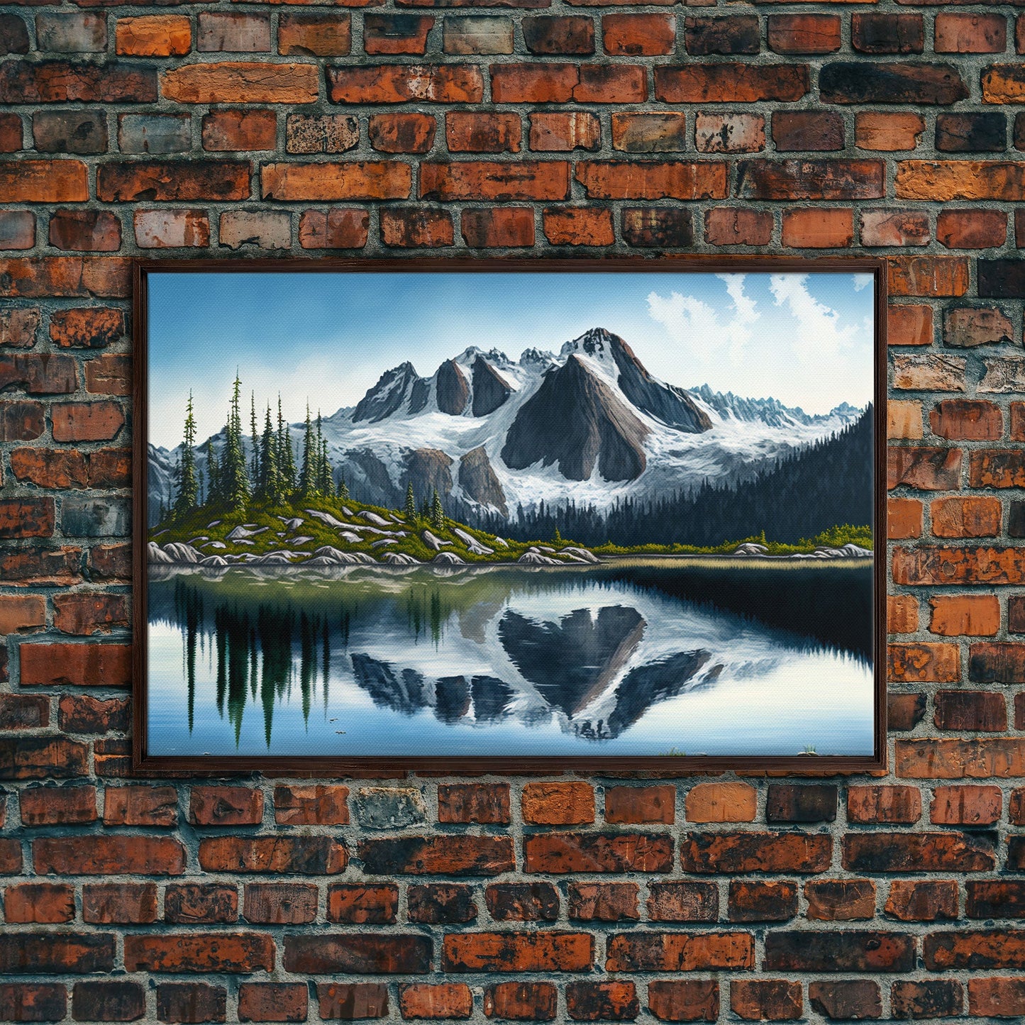 Pine Tree Forest, Winter Art, Framed Canvas Print, framed wall art, living room above sofa art