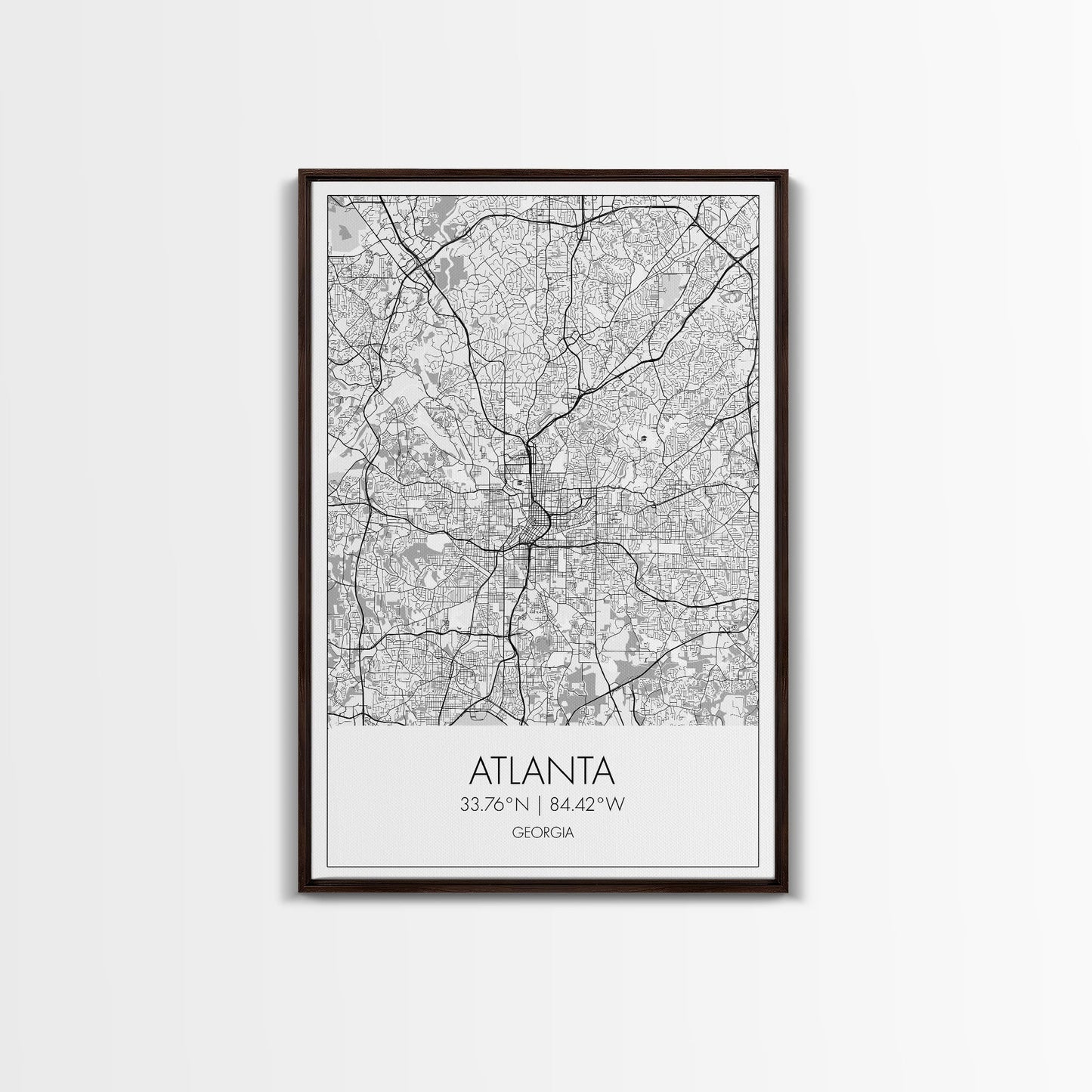 Atlanta Street Map, Georgia Map, City Map Art, Travel Print, Couple Gift, Minimalist Art Print, Wall Art, Canvas Print, Canvas Wall Art