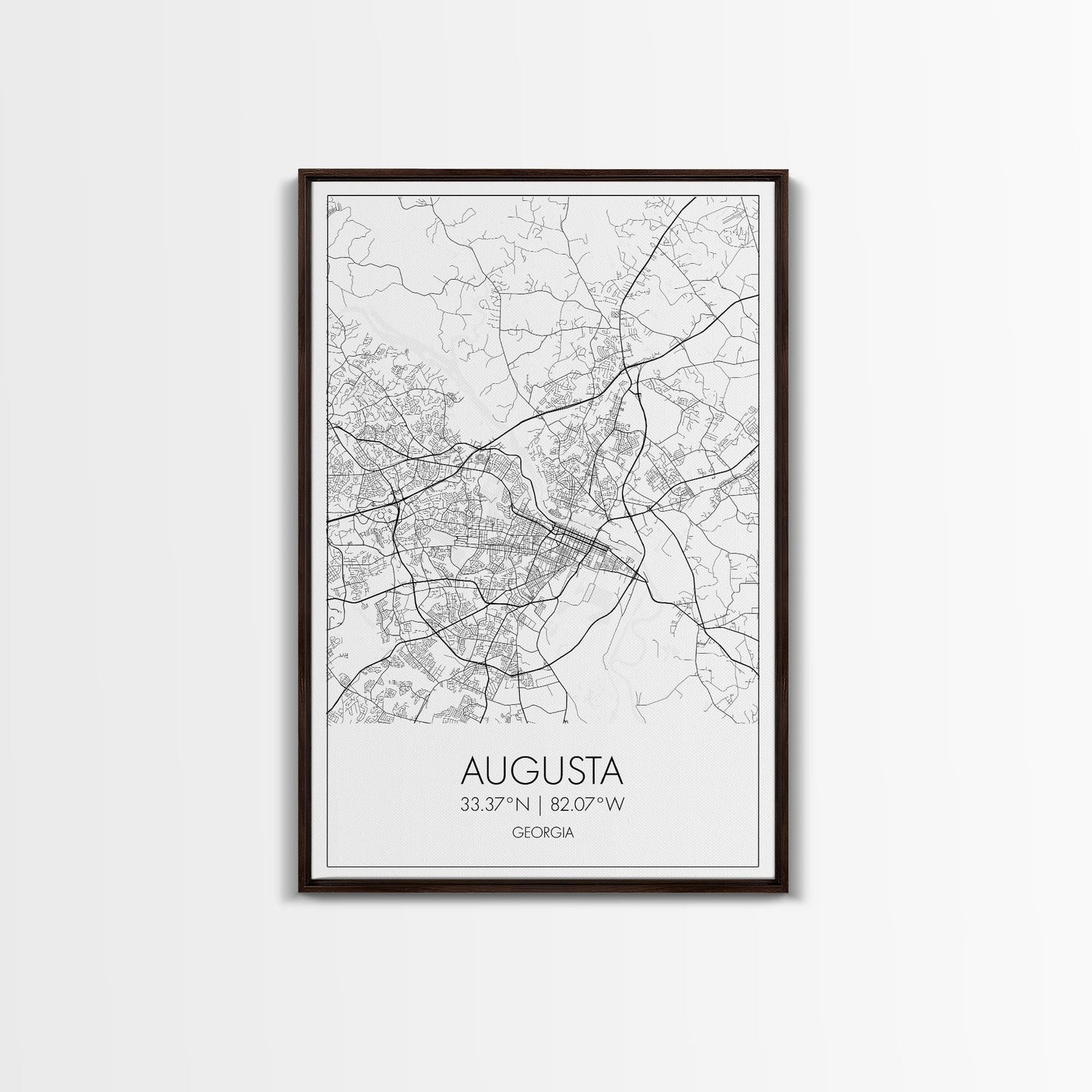 Augusta Street Map, Georgia Map, City Map Art, Dorm Wall Art, Adventure Wall Art, Minimalist Art, Wall Art, Canvas Print, Canvas Wall Art