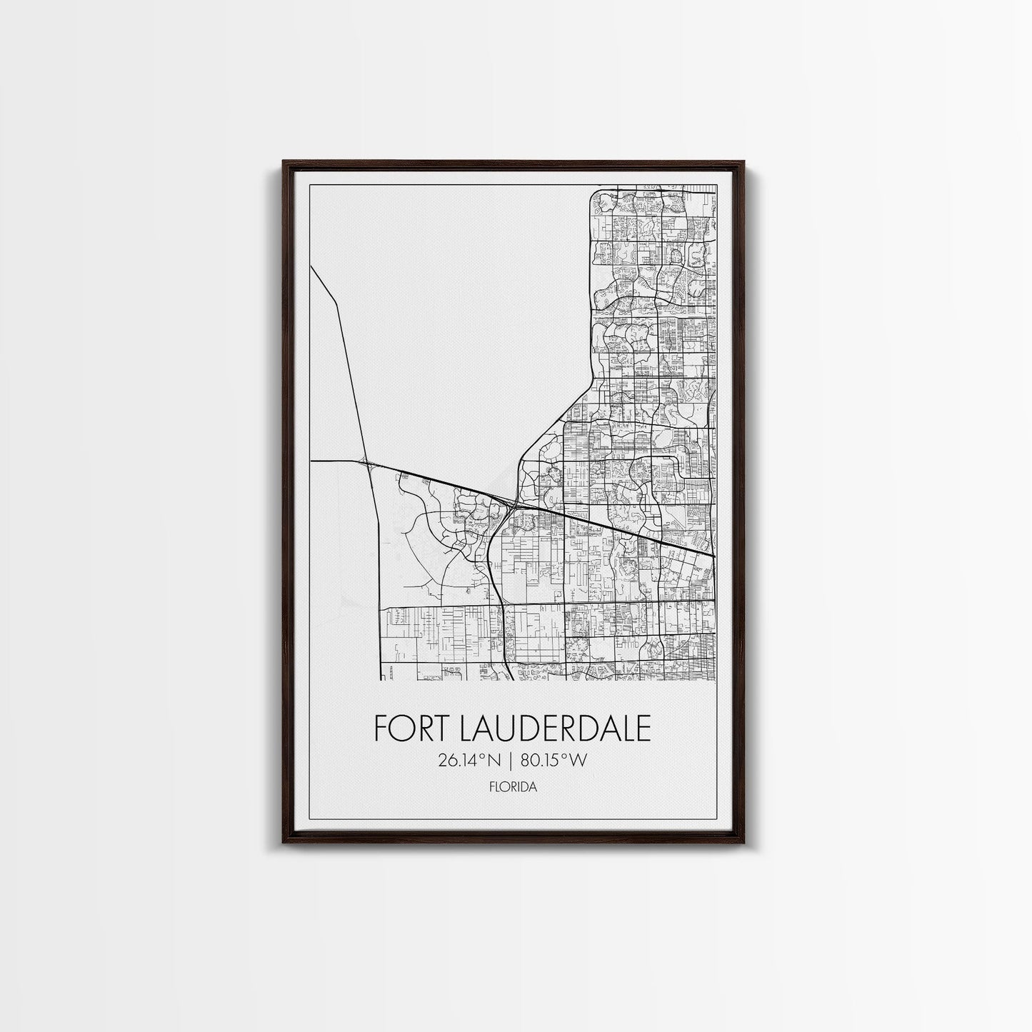 Fort Lauderdale Street Map, California Map, City Map Art, Minimalist Art, Wall Art, Canvas Print, Travel Art, Game Room Décor, Travel Gifts