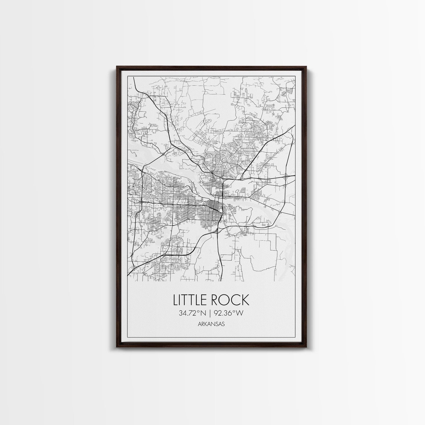 Little Rock Street Map, Arkansas Map, City Map Art, Modern Wall Art, Wall Art, Canvas Print, Travel Lover Gift, Kids Wall Art, Travel Art